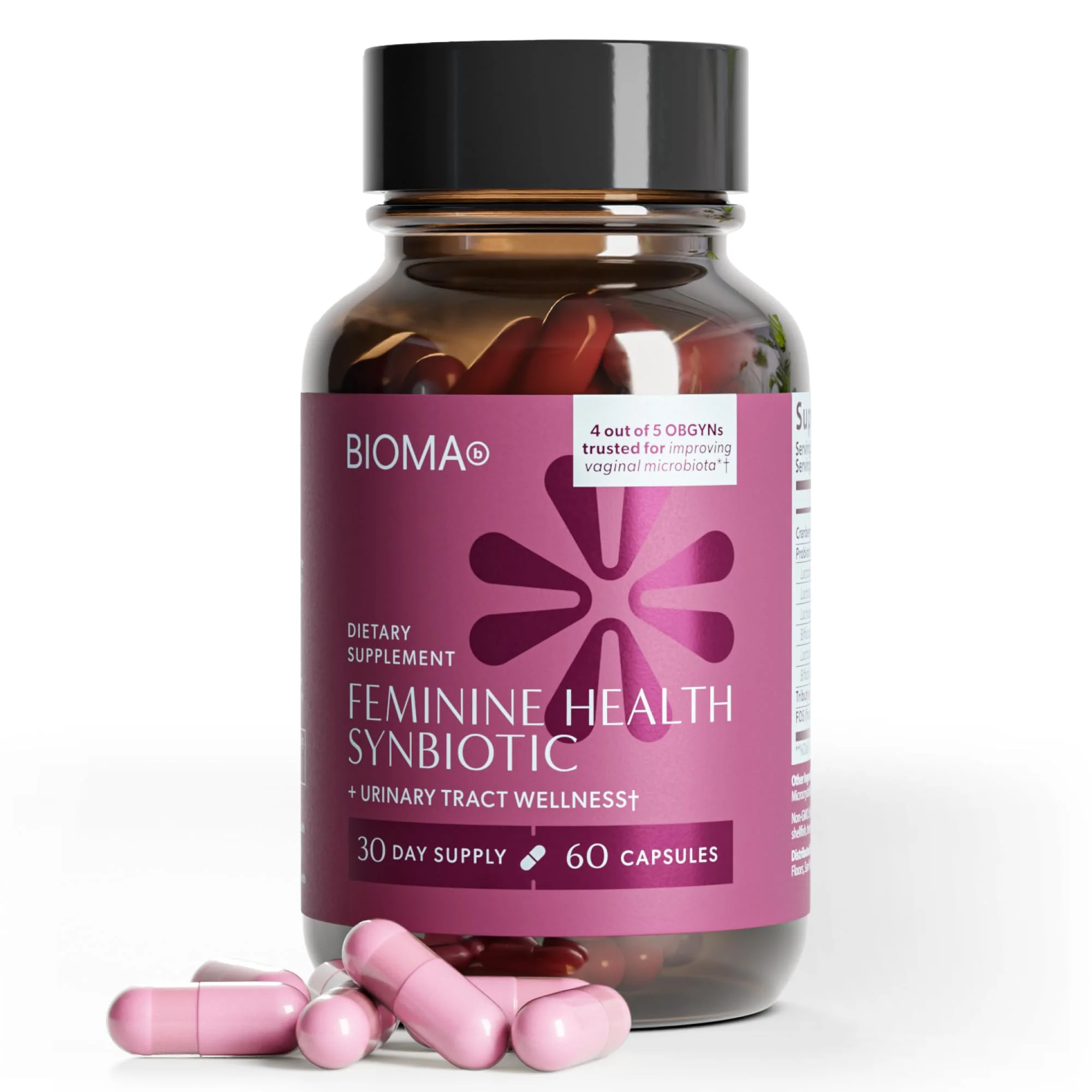 BIOMA Feminine Health Synbiotic – Probiotics, Cranberry & Tributyrin for Vaginal pH, Urinary & Digestive Support | 60 Capsules - Image 10