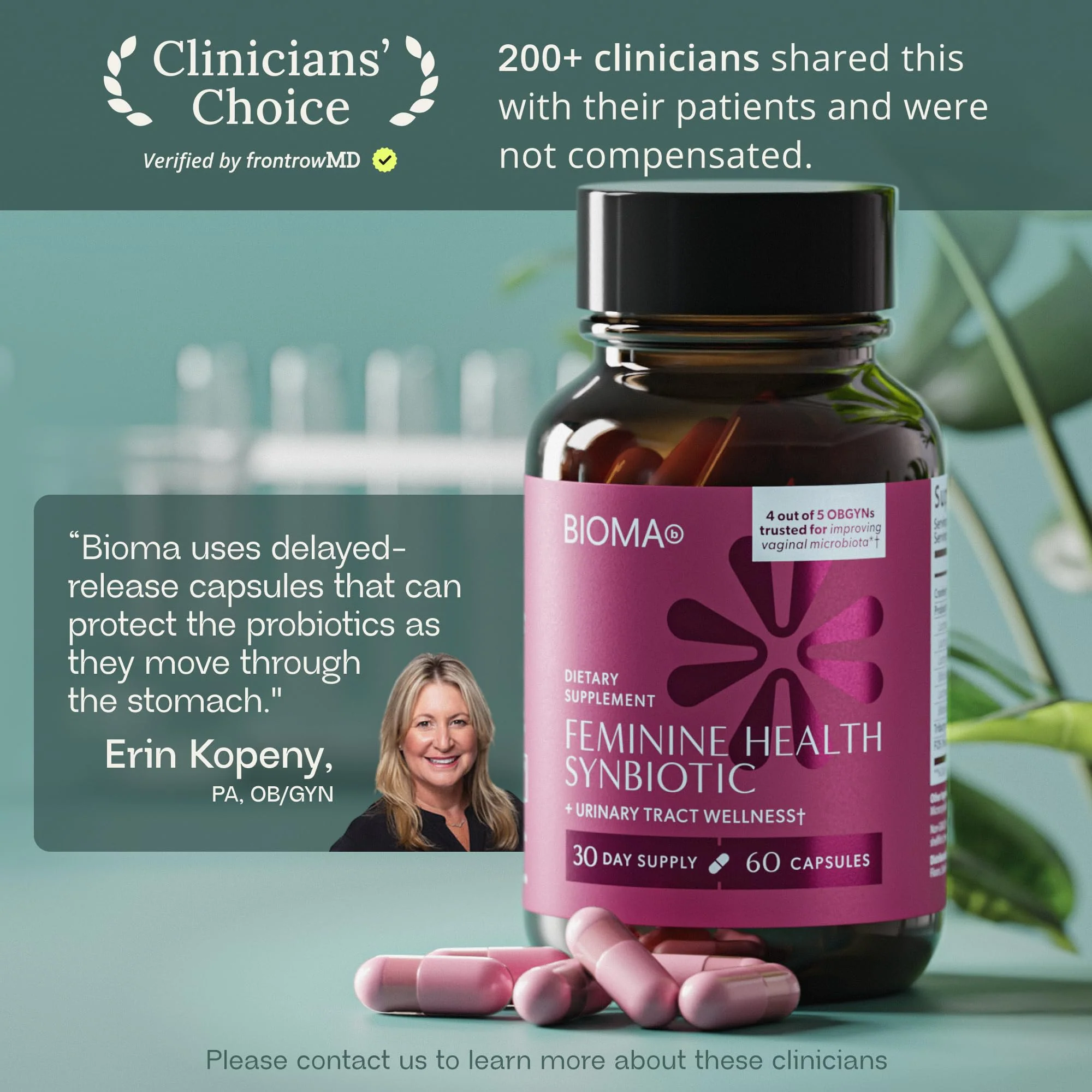 BIOMA Feminine Health Synbiotic – Probiotics, Cranberry & Tributyrin for Vaginal pH, Urinary & Digestive Support | 60 Capsules - Image 14