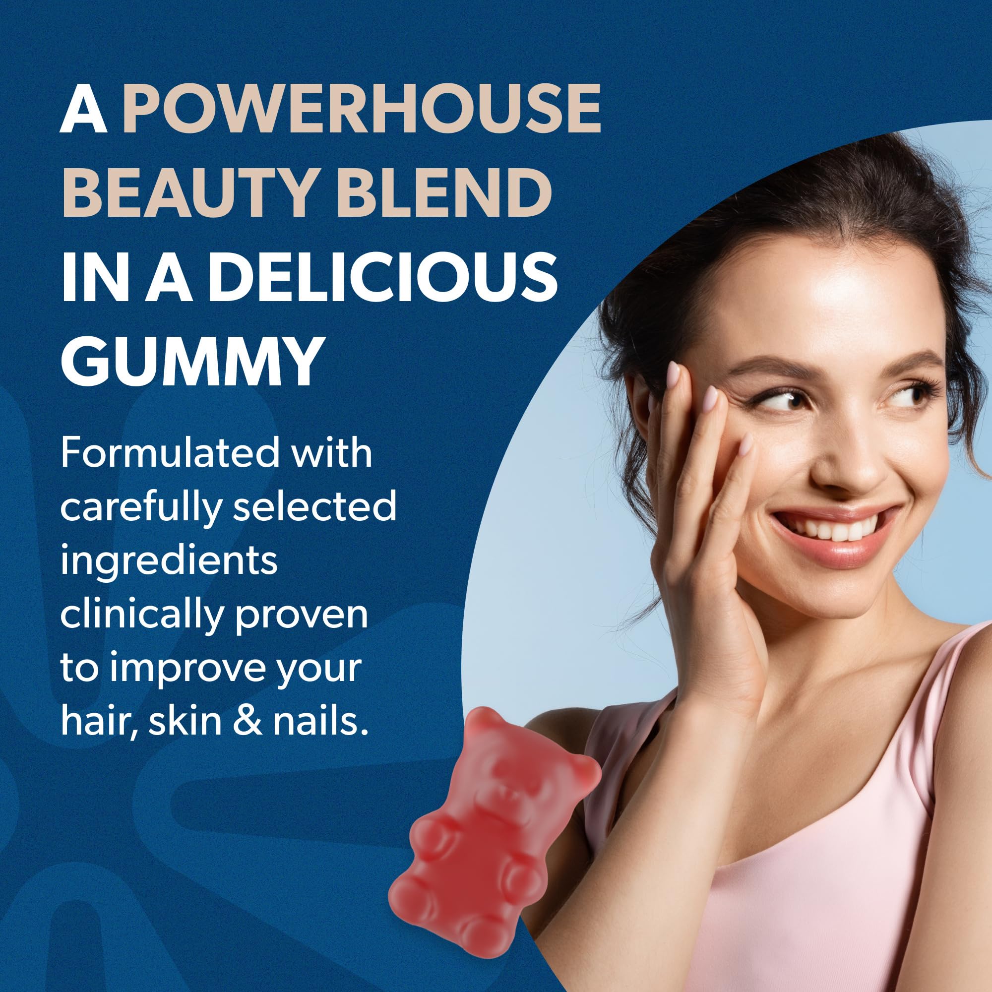 BIOMA Hair, Skin & Nails Gummies – Biotin, Collagen, Zinc, Vitamin C & D – Gluten-Free, 180 Gummies - Image 2