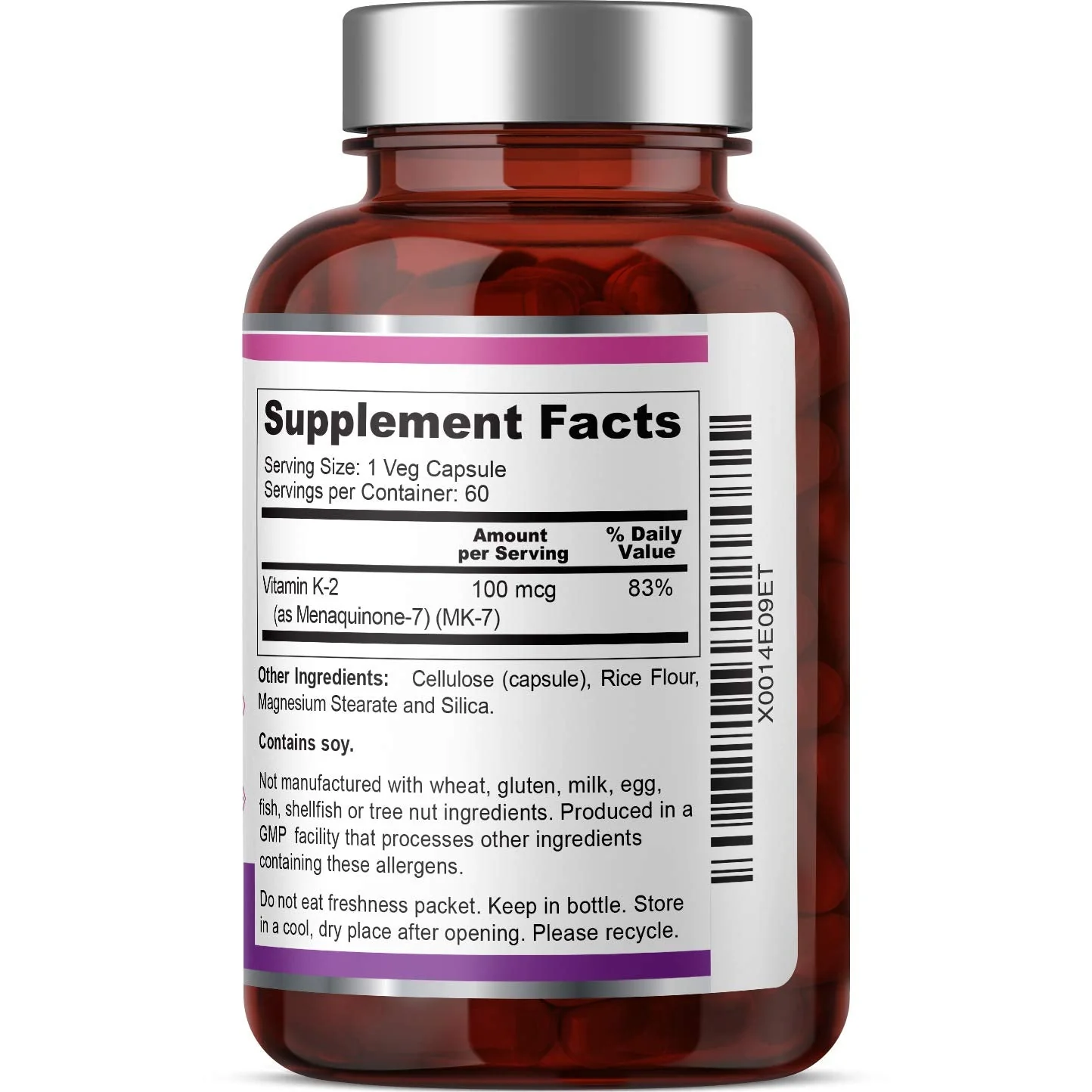 Biophix Vitamin K2 MK-7 100 mcg - 60 Veg Capsules | Pack of 2 - Image 2
