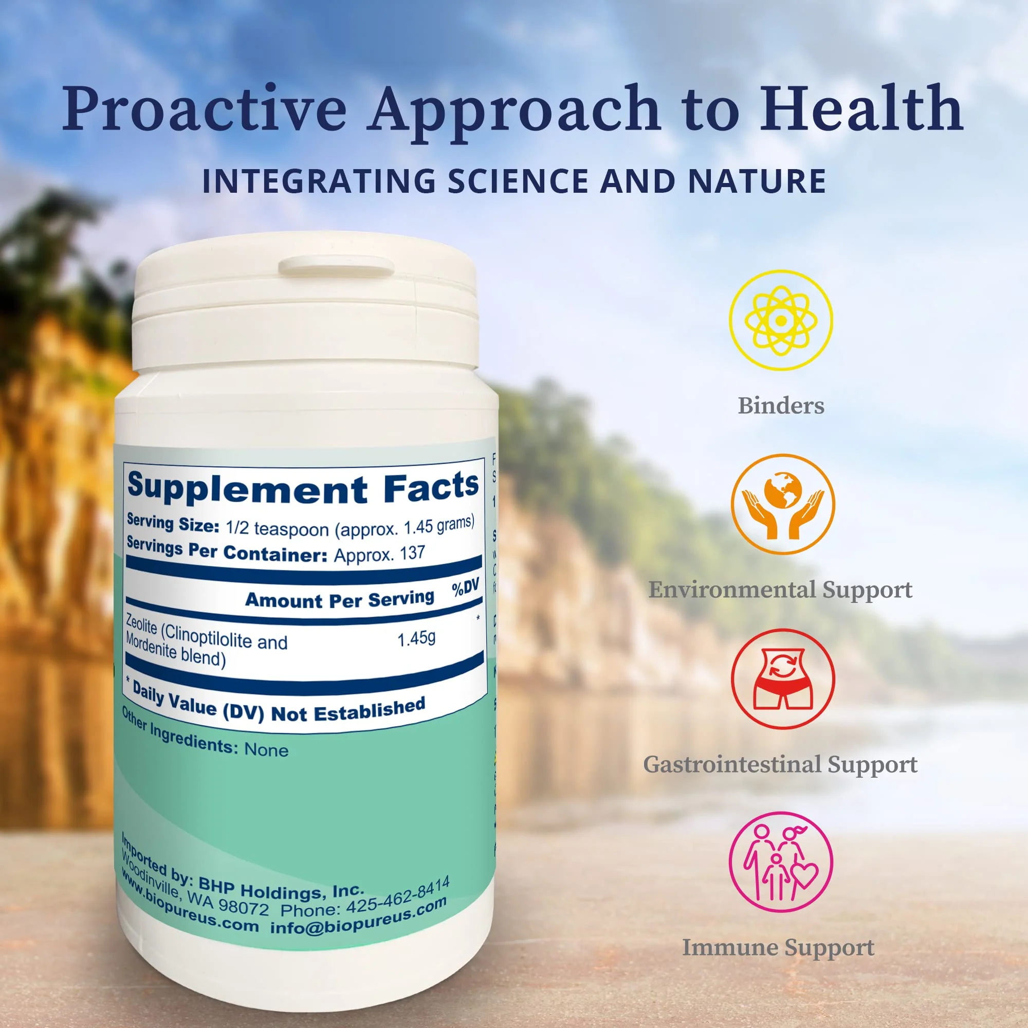 BioPure ZeoBind – 100% Natural Clinoptilolite & Mordenite Detox Mineral Powder (200g) - Image 2