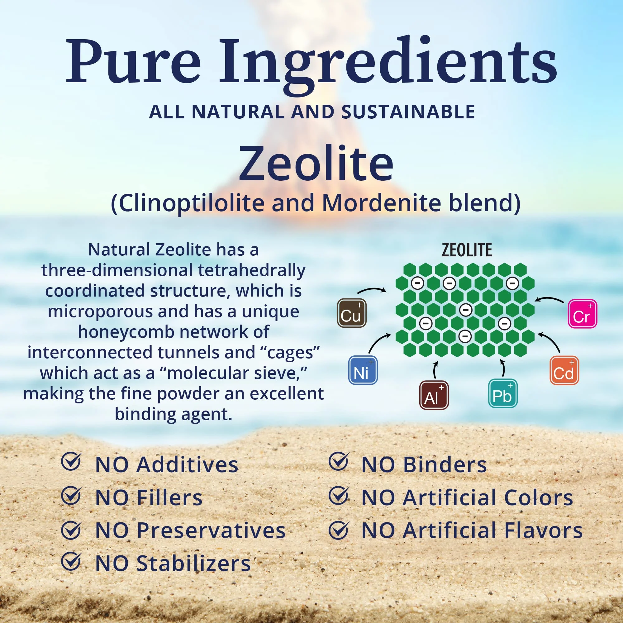 BioPure ZeoBind – 100% Natural Clinoptilolite & Mordenite Detox Mineral Powder (200g) - Image 3
