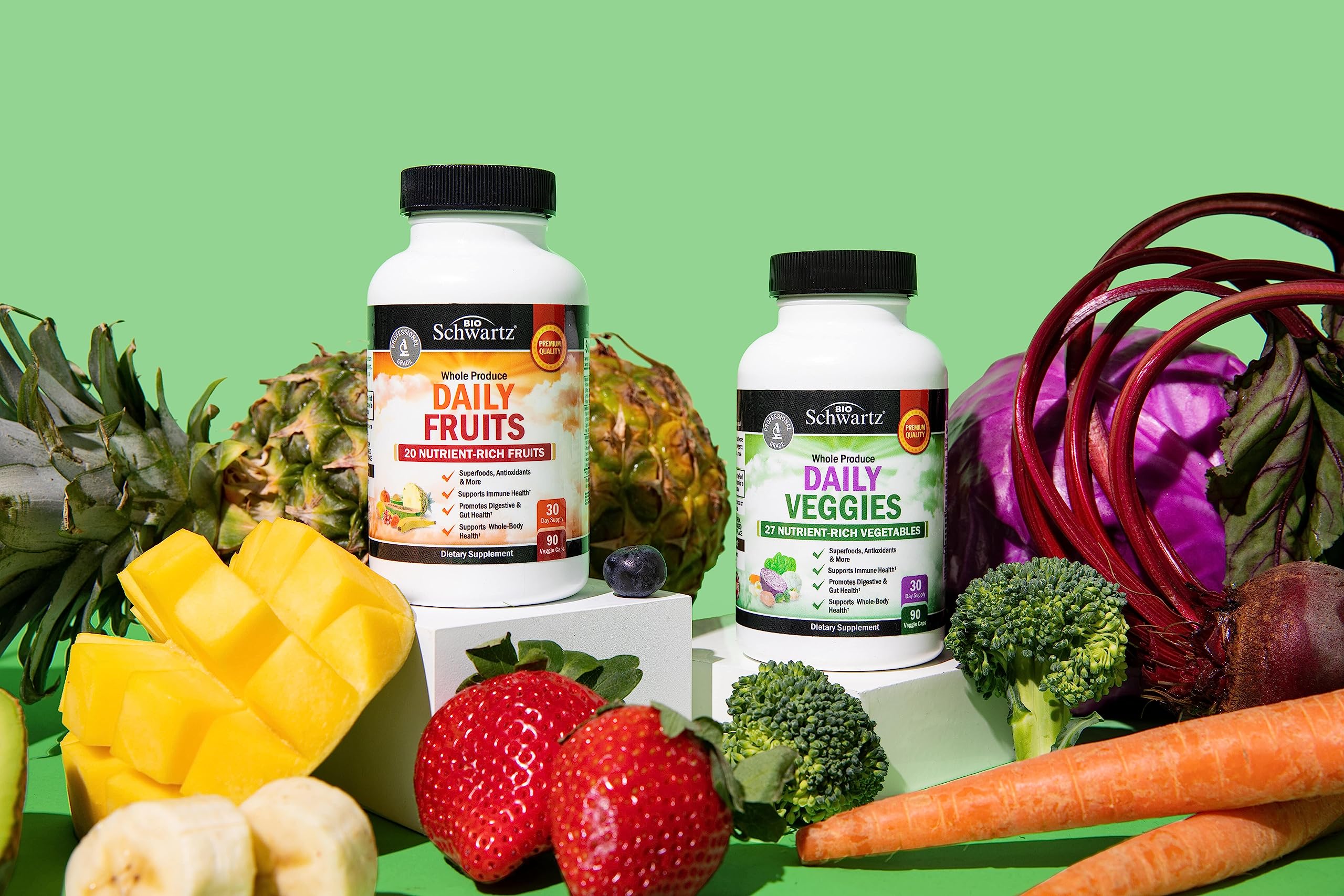 BioSchwartz Daily Fruits & Veggies – 47 Whole Foods, 2-Pack (360 Capsules) for Women & Men - Image 6