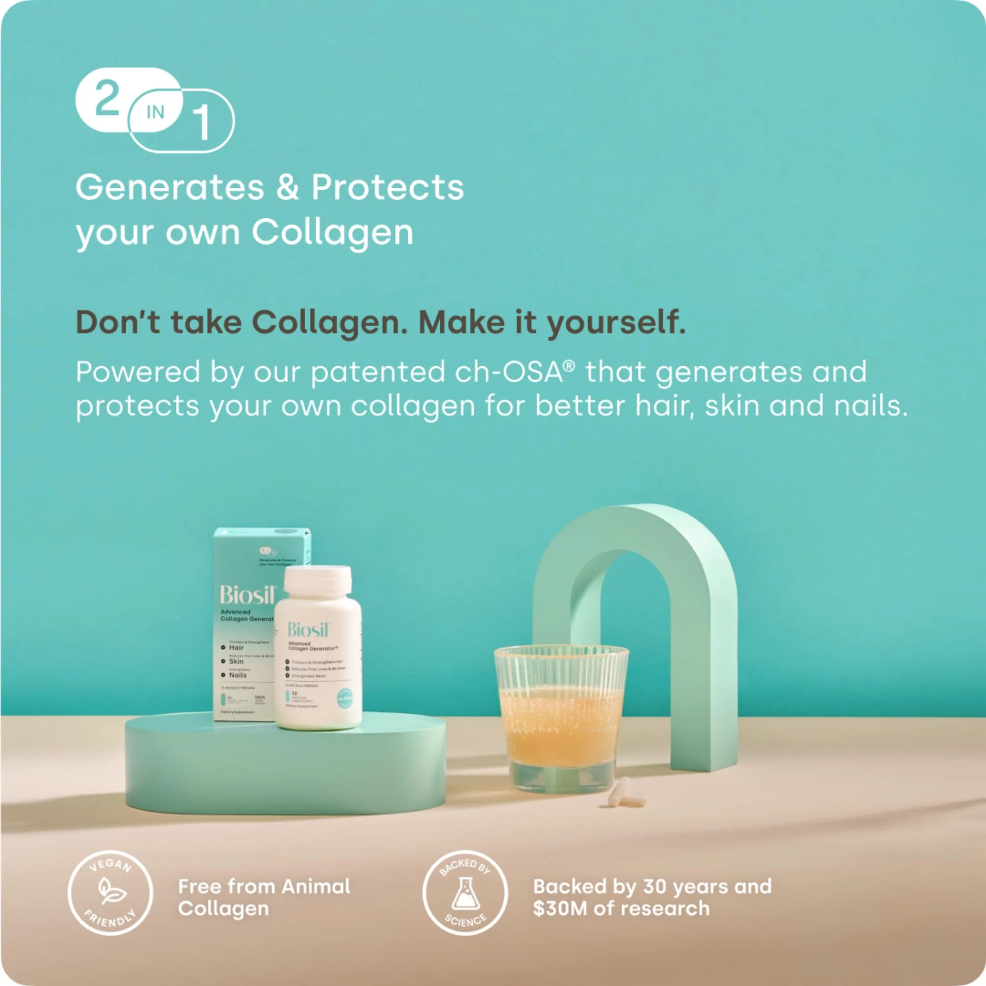 BioSil Collagen Generator - 120 Capsules with Patented ch-OSA Activator for Skin, Hair, Nails & Joints - Image 15
