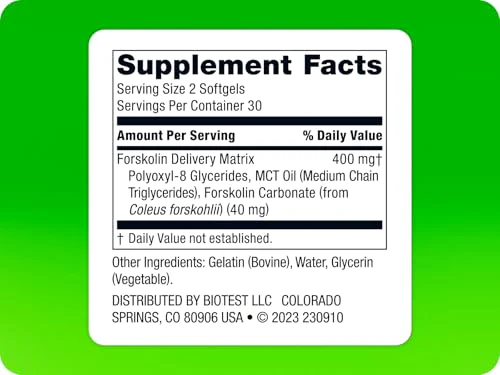 Biotest Carbolin 19 – Long-Lasting Forskolin for Fat Metabolism & Performance, 60 Softgels - Image 8