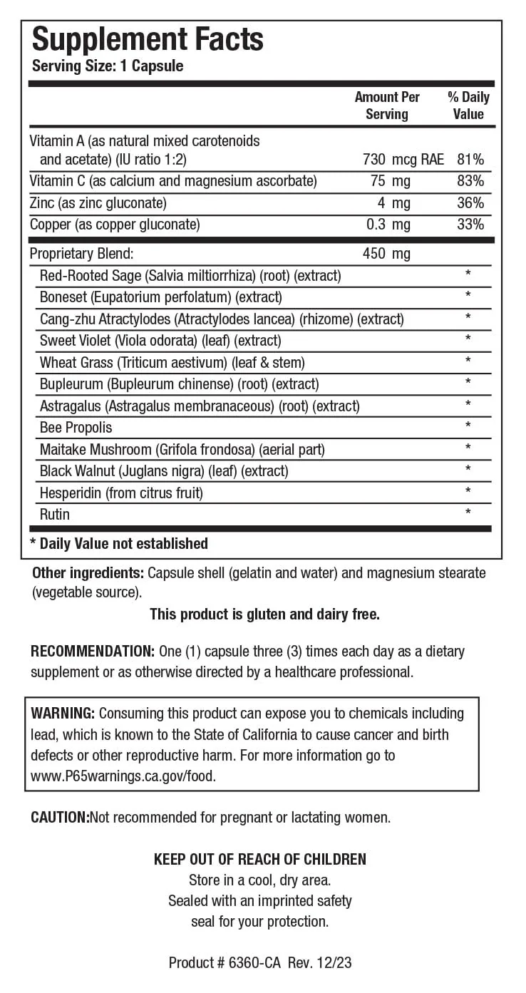 BIOTICS RESEARCH UltraVir-X – Immune Support Supplement with Vitamin C, Zinc, Maitake, Astragalus | 90 Capsules - Image 3