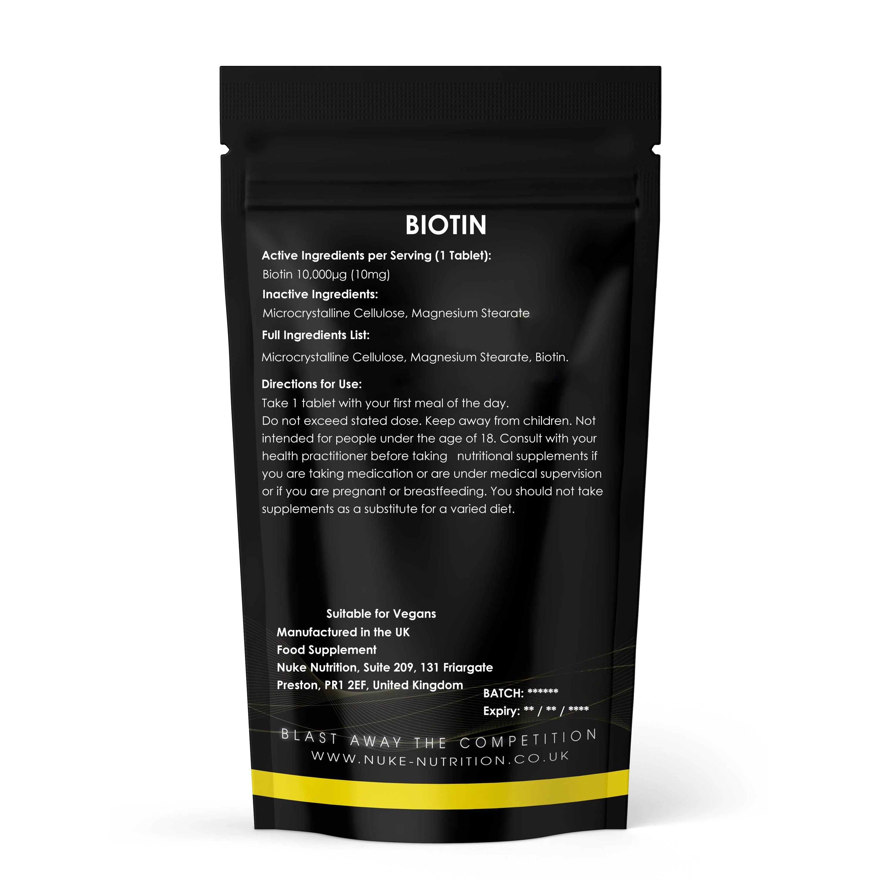 Biotin 10,000μg Healthy Hair Growth, Skin and Nails High Strength Tablets - Image 2