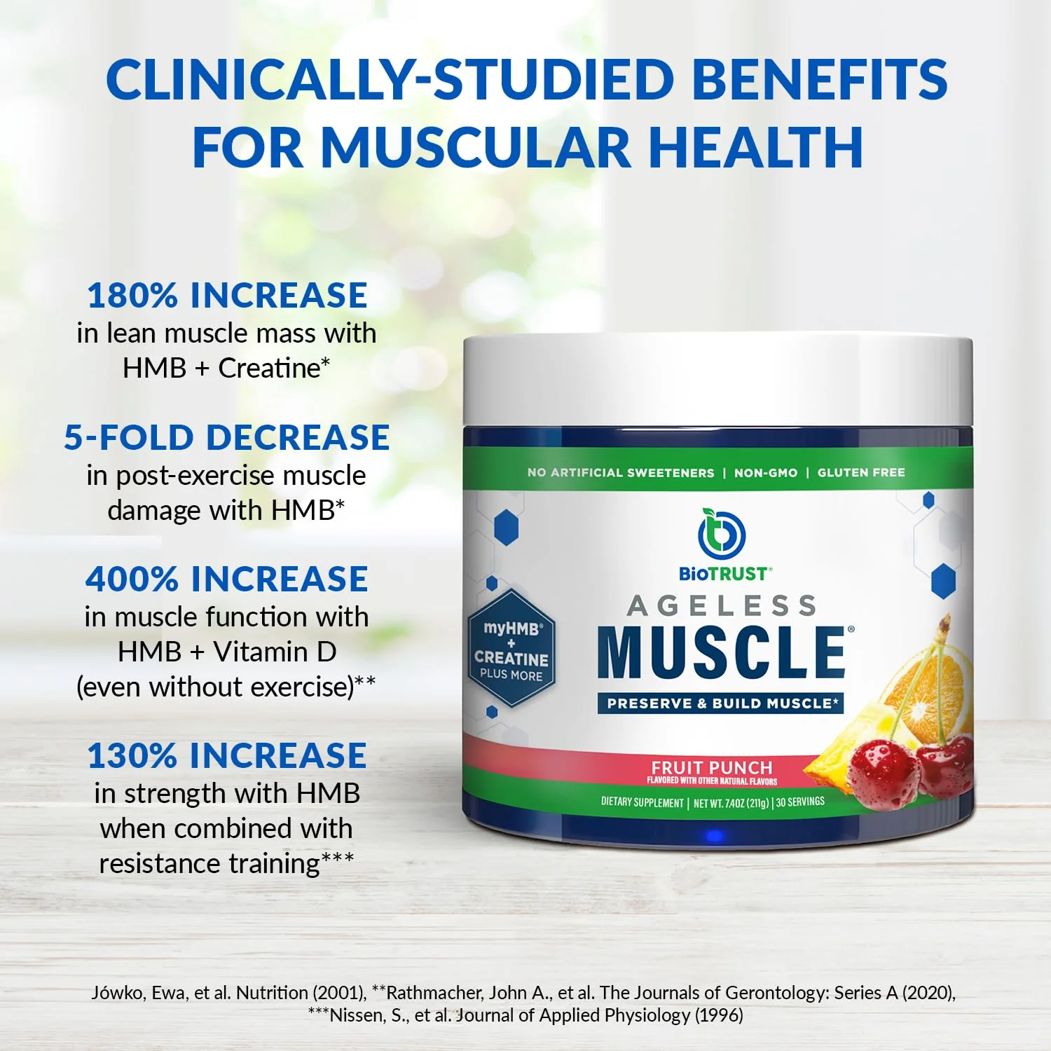 BioTrust Ageless Muscle Builder - Creatine HMB Powder with Vitamin D3 & Betaine | Build & Preserve Muscle Mass Naturally Declining with Age - Fruit Punch, 60 Servings - Image 15