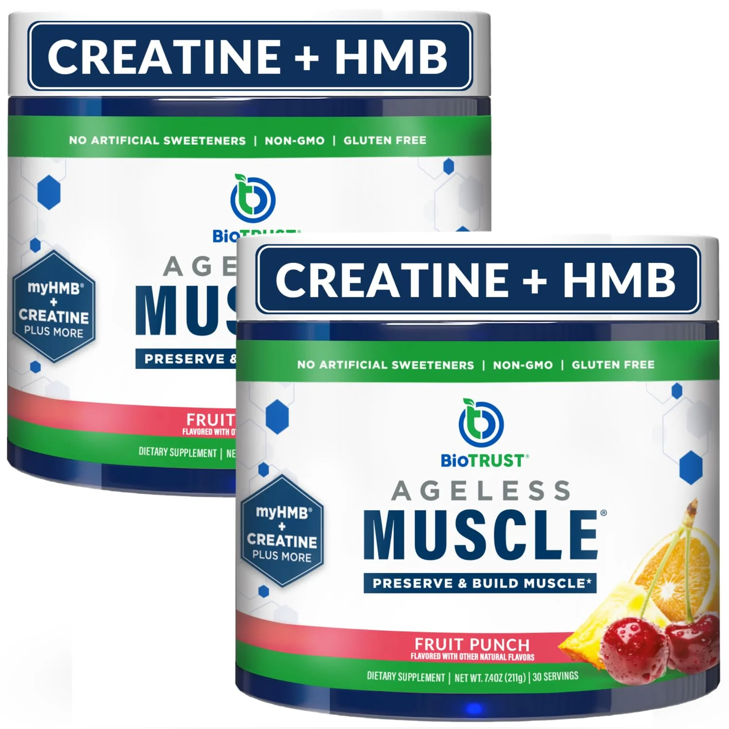 BioTrust Ageless Muscle Builder - Creatine HMB Powder with Vitamin D3 & Betaine | Build & Preserve Muscle Mass Naturally Declining with Age - Fruit Punch, 60 Servings - Image 9