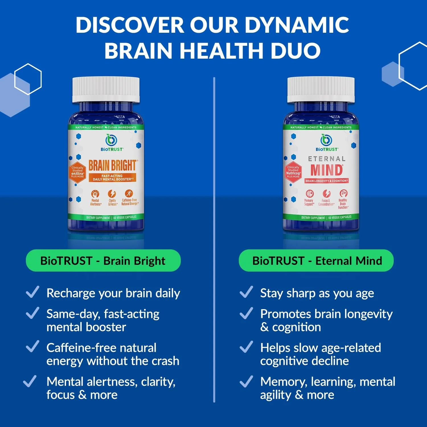 BioTrust Brain Bright – Daily Nootropic Boost for Focus, Concentration, Mental Clarity – Caffeine Free Nootropics Brain Support Supplement – Thai Ginger, Ginkgo, Folate, L-Theanine – 30 Servings - Image 5