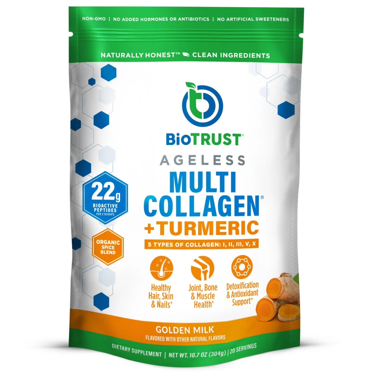 BioTrust Collagen Powder with Turmeric – 5 Types (I, II, III, V, X) Golden Milk - Image 9