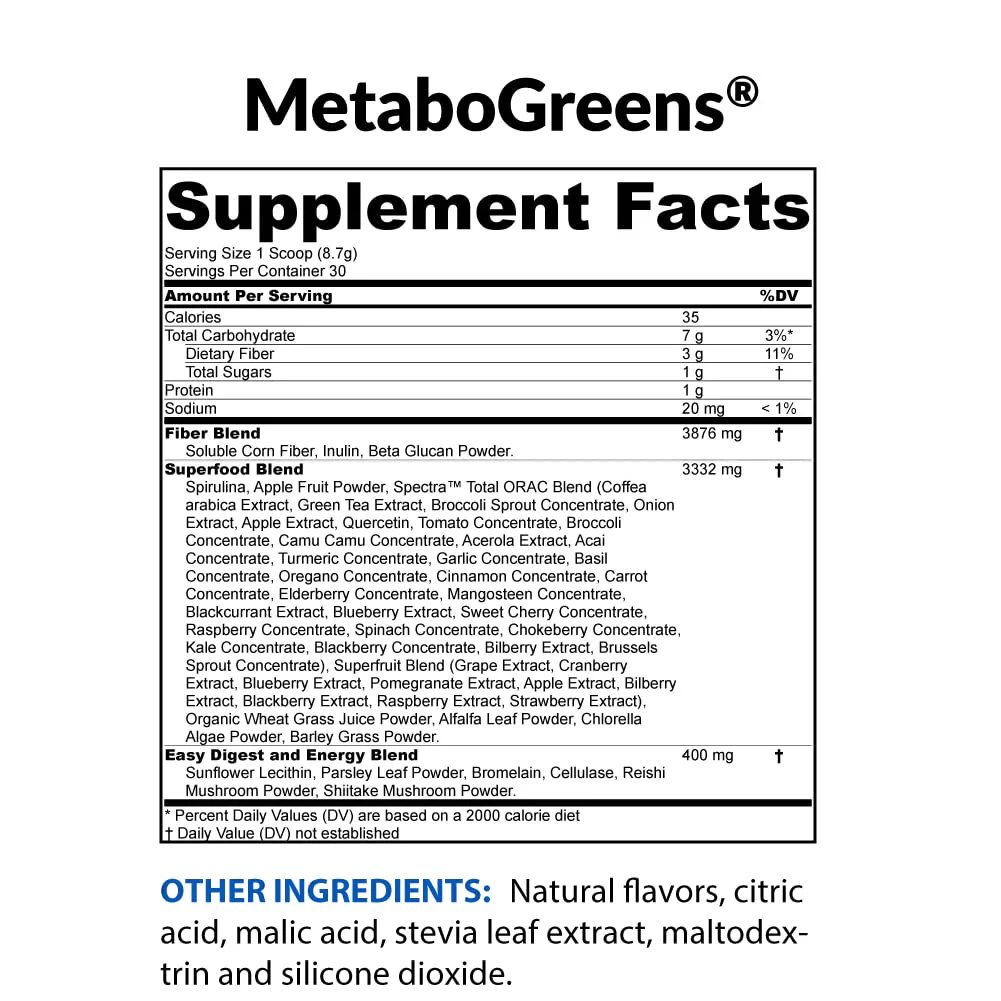 BioTrust Metabo Greens Superfood Powder – Berry Flavor, 30 Servings - Image 10