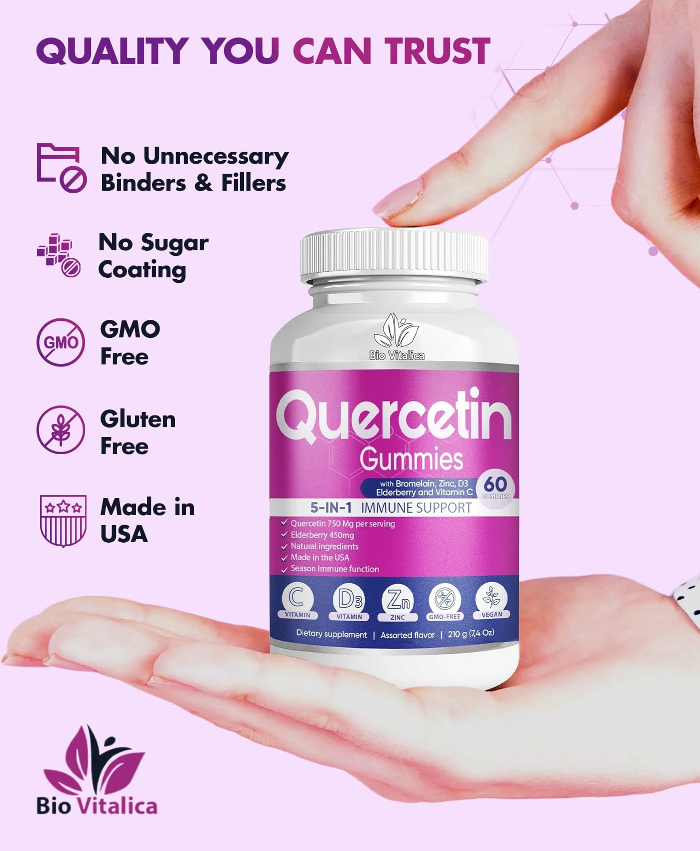 BioVitalica Quercetin Gummies 2-Pack – Immune Support with Quercetin, Zinc & Vitamin C - Image 10