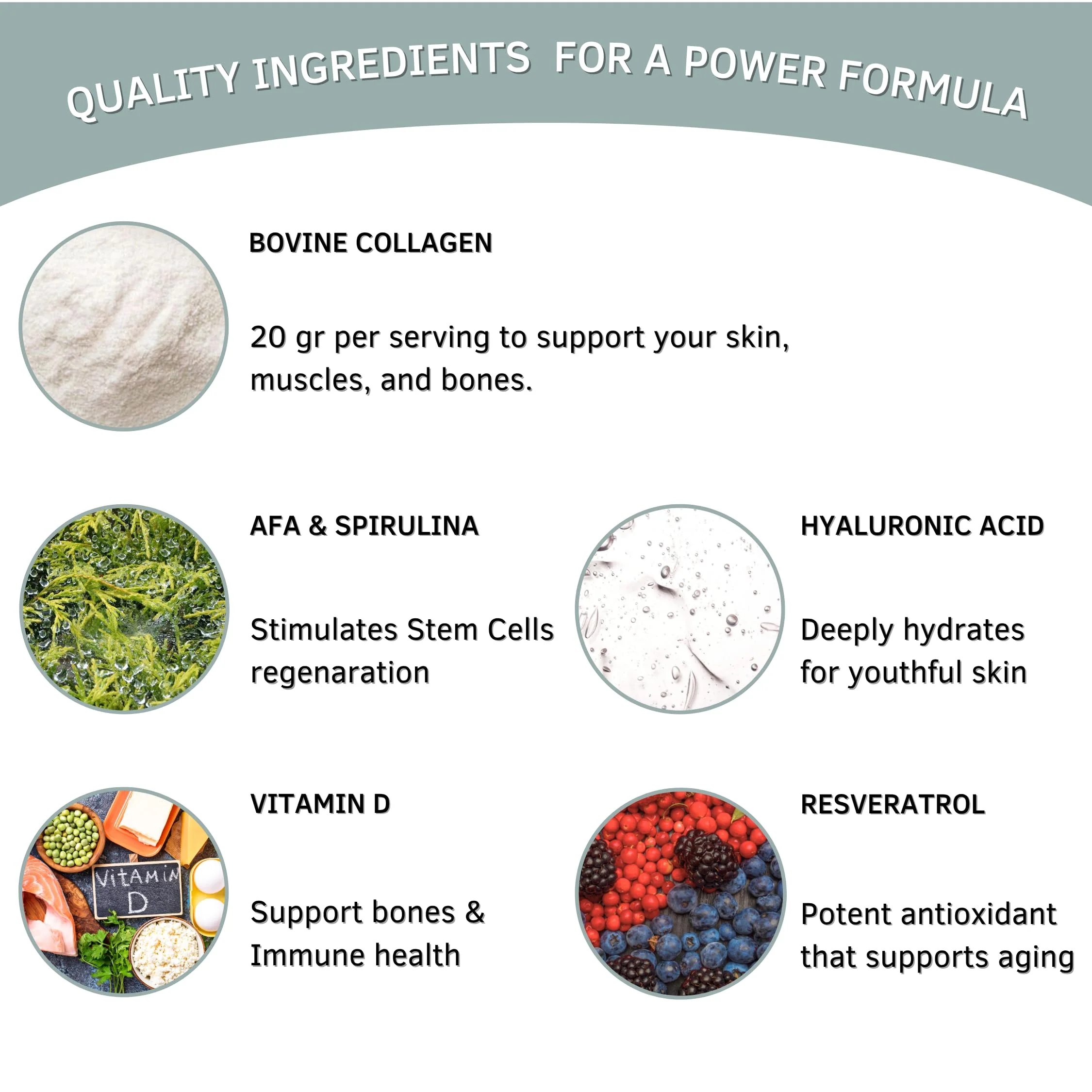 Bioxtron Collagen Peptides Powder – Unflavored Type I Bovine, 600g (30 Servings) with Hyaluronic Acid & Biotin - Image 2