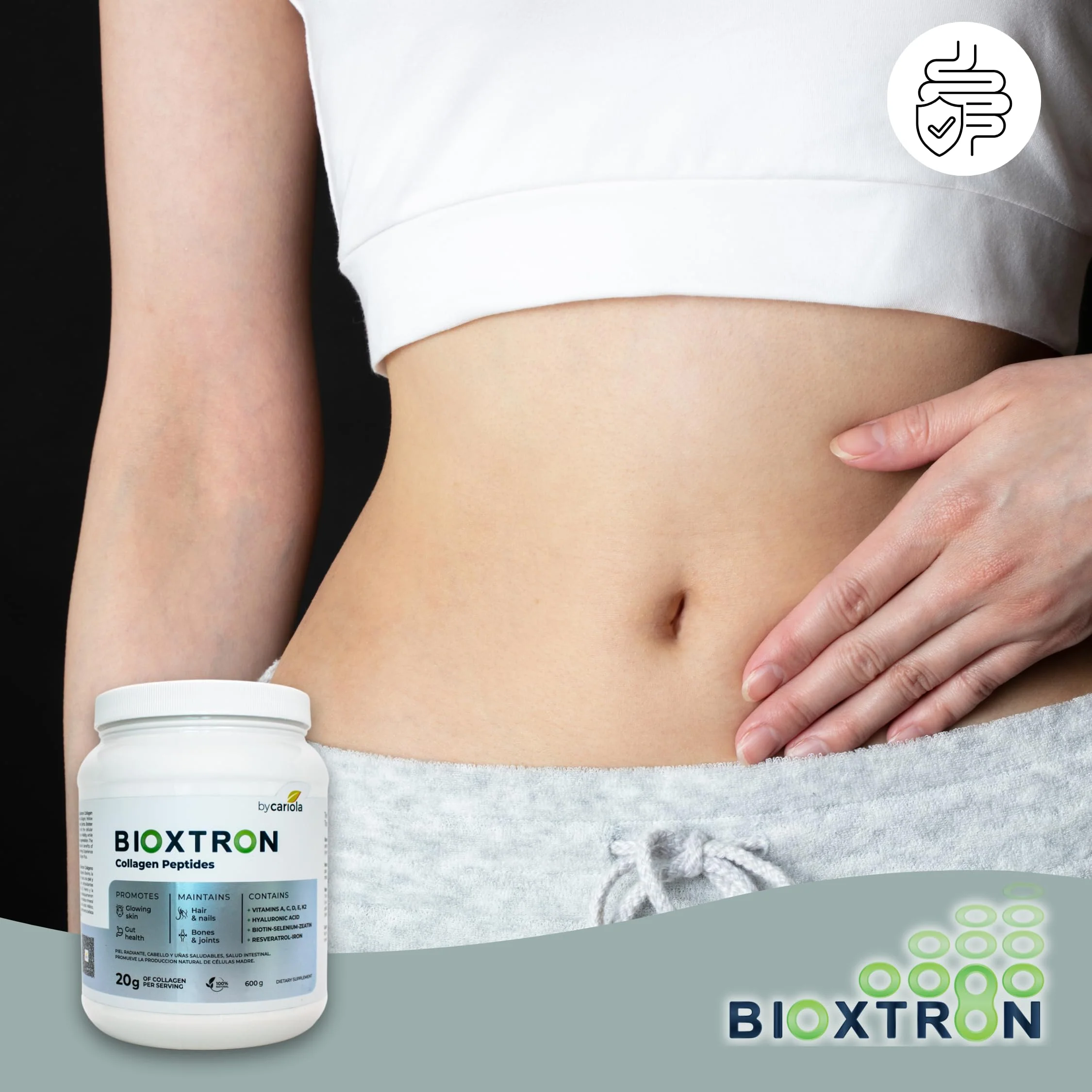 Bioxtron Collagen Peptides Powder – Unflavored Type I Bovine, 600g (30 Servings) with Hyaluronic Acid & Biotin - Image 9