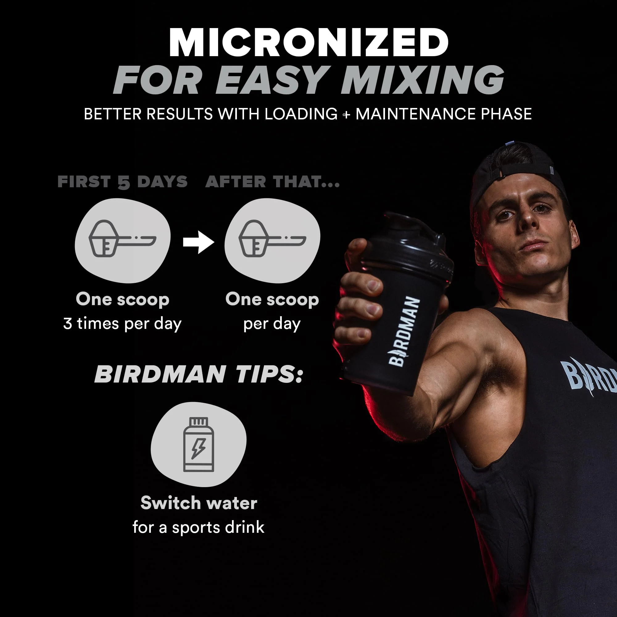 BIRDMAN Micronized Creatine Monohydrate Powder – 80 Servings (5g) | Vegan, Gluten Free, Sugar Free | 0.8 lb - Image 5