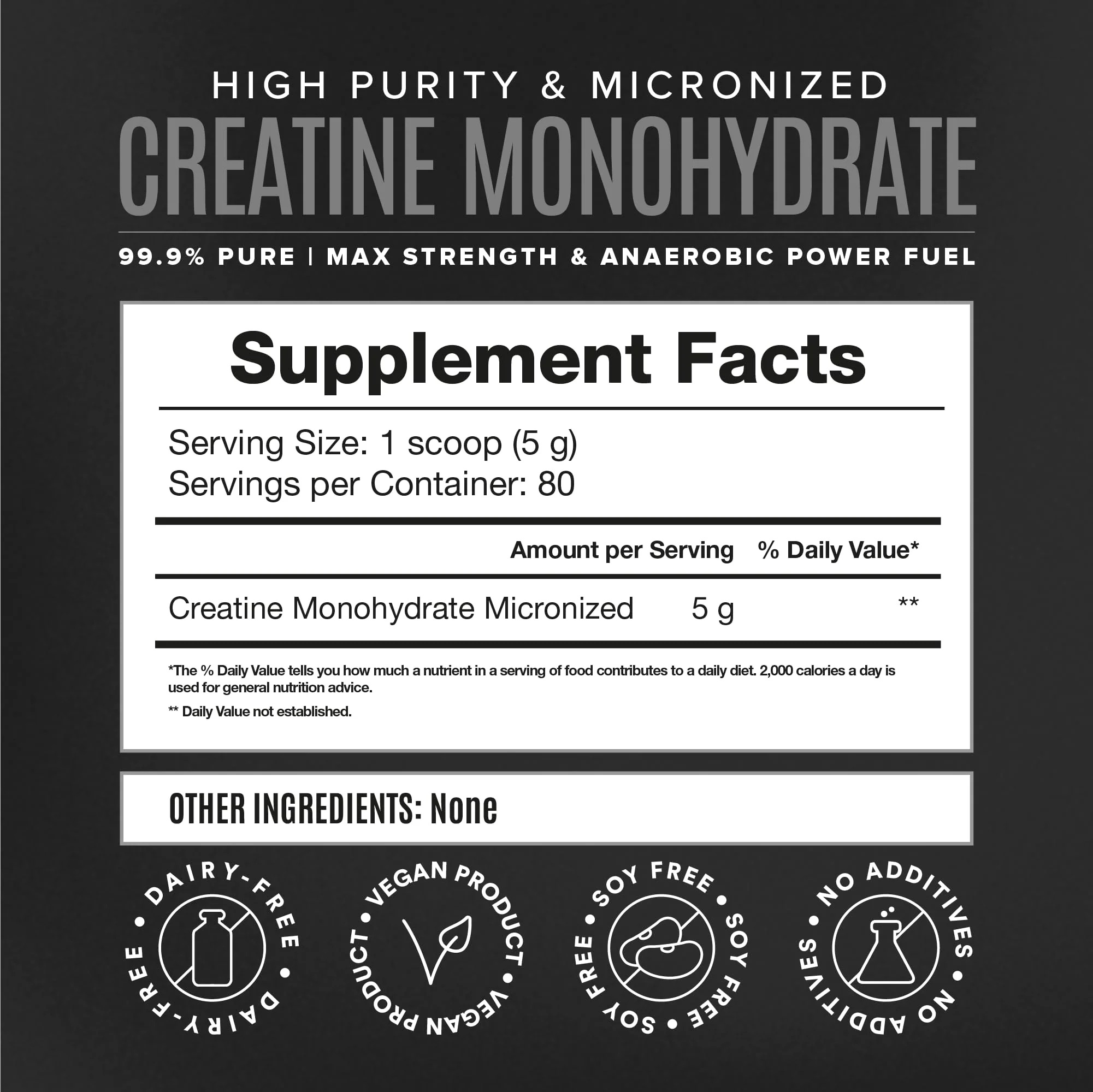 BIRDMAN Micronized Creatine Monohydrate Powder – 80 Servings (5g) | Vegan, Gluten Free, Sugar Free | 0.8 lb - Image 7