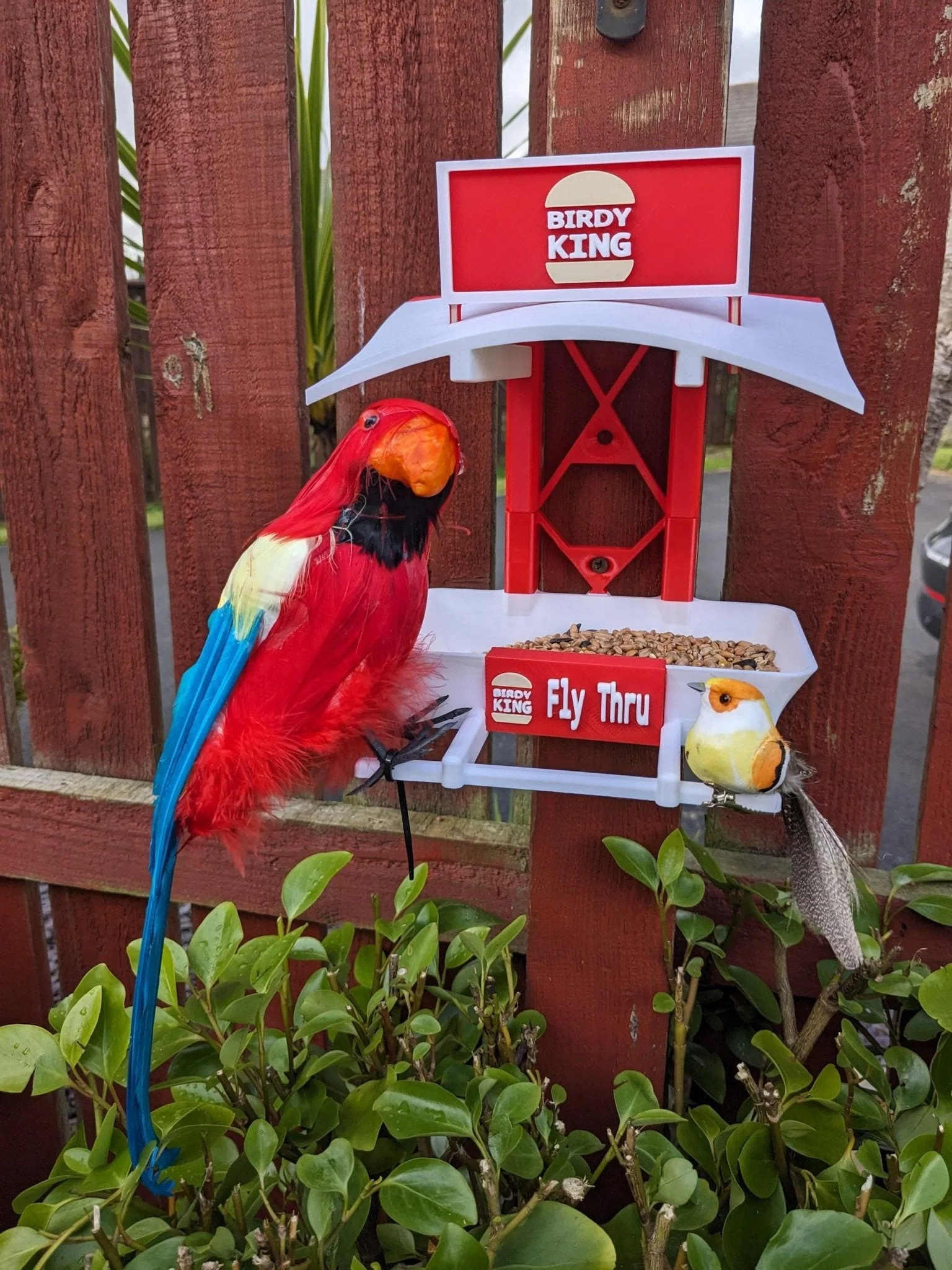 Birdy king Garden Bird Feeding Station - Garden bird seed feeder - quirky outdoor Decor - Wild Bird Food table - sparrow blue tit blackbird - Image 2
