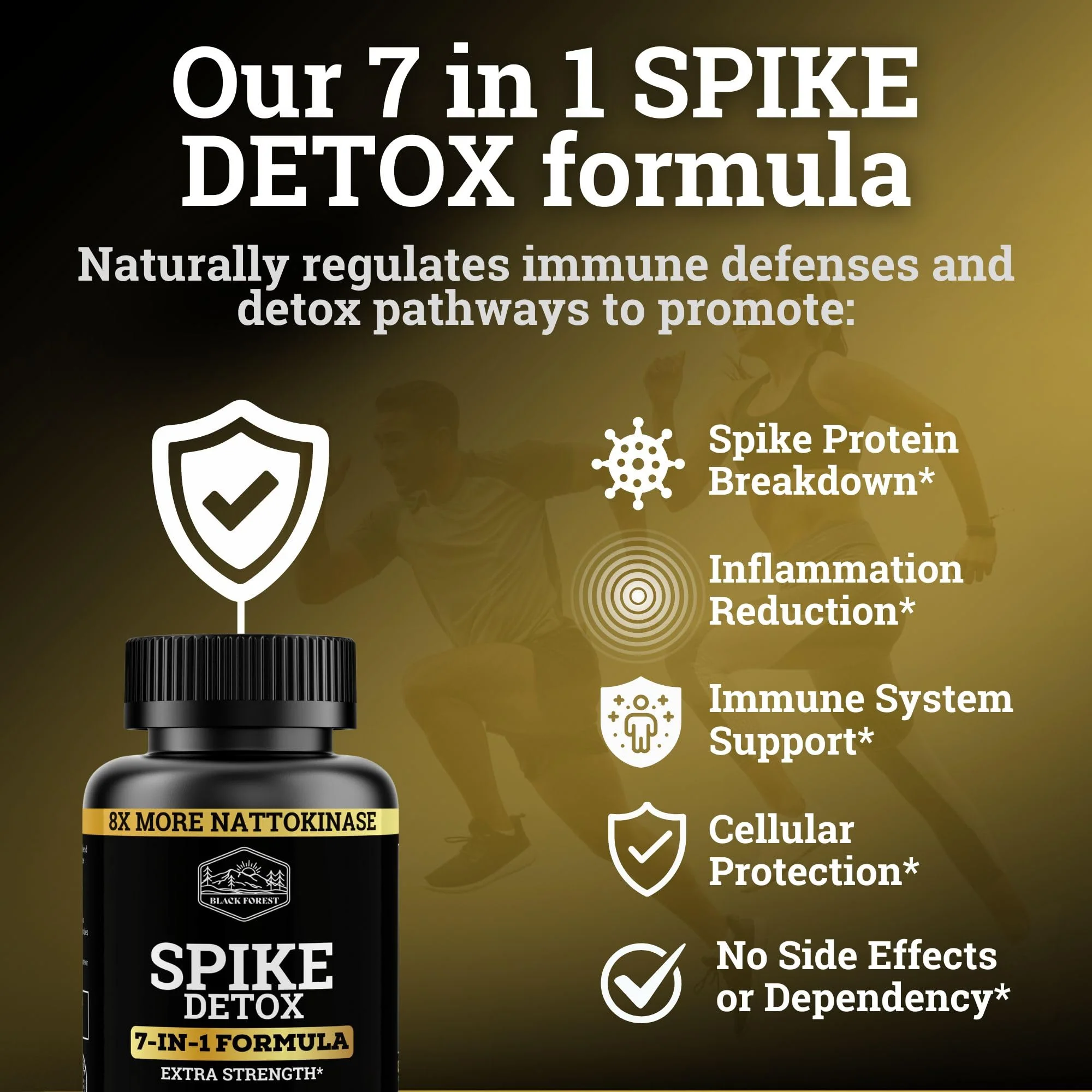 Black Forest The Ultimate Spike Detox: 8X Nattokinase, 7-In-1 Wellness Capsules (NAC, Quercetin, Zinc, Bromelain) - Image 11