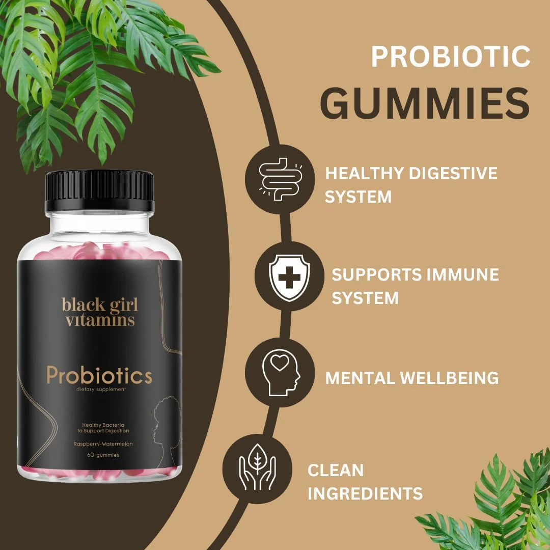 Black Girl Vitamins Complete Wellness Essentials – 30-Day Bundle with D3 Gummies, Probiotics, Hair-Skin-Nails & Sea Moss - Image 3