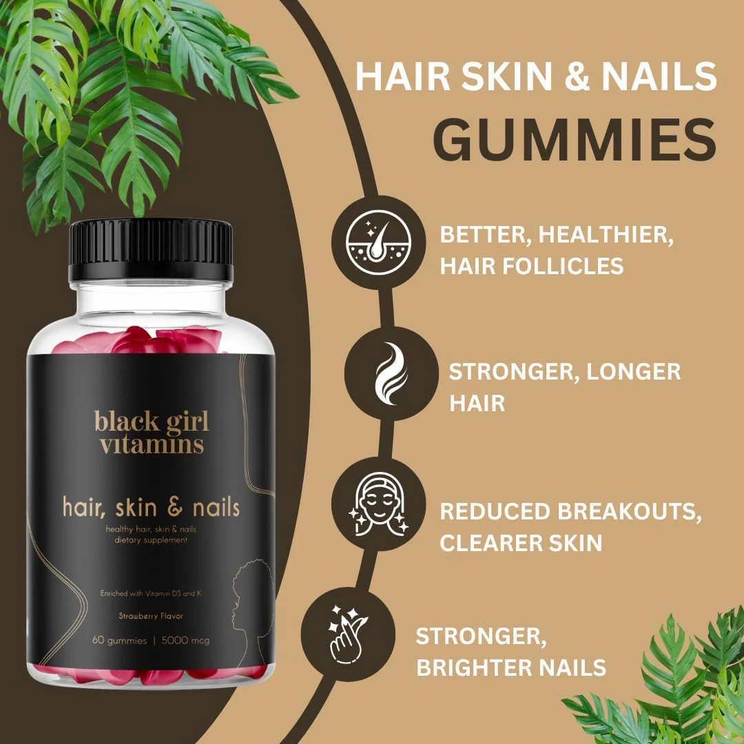 Black Girl Vitamins Complete Wellness Essentials – 30-Day Bundle with D3 Gummies, Probiotics, Hair-Skin-Nails & Sea Moss - Image 5