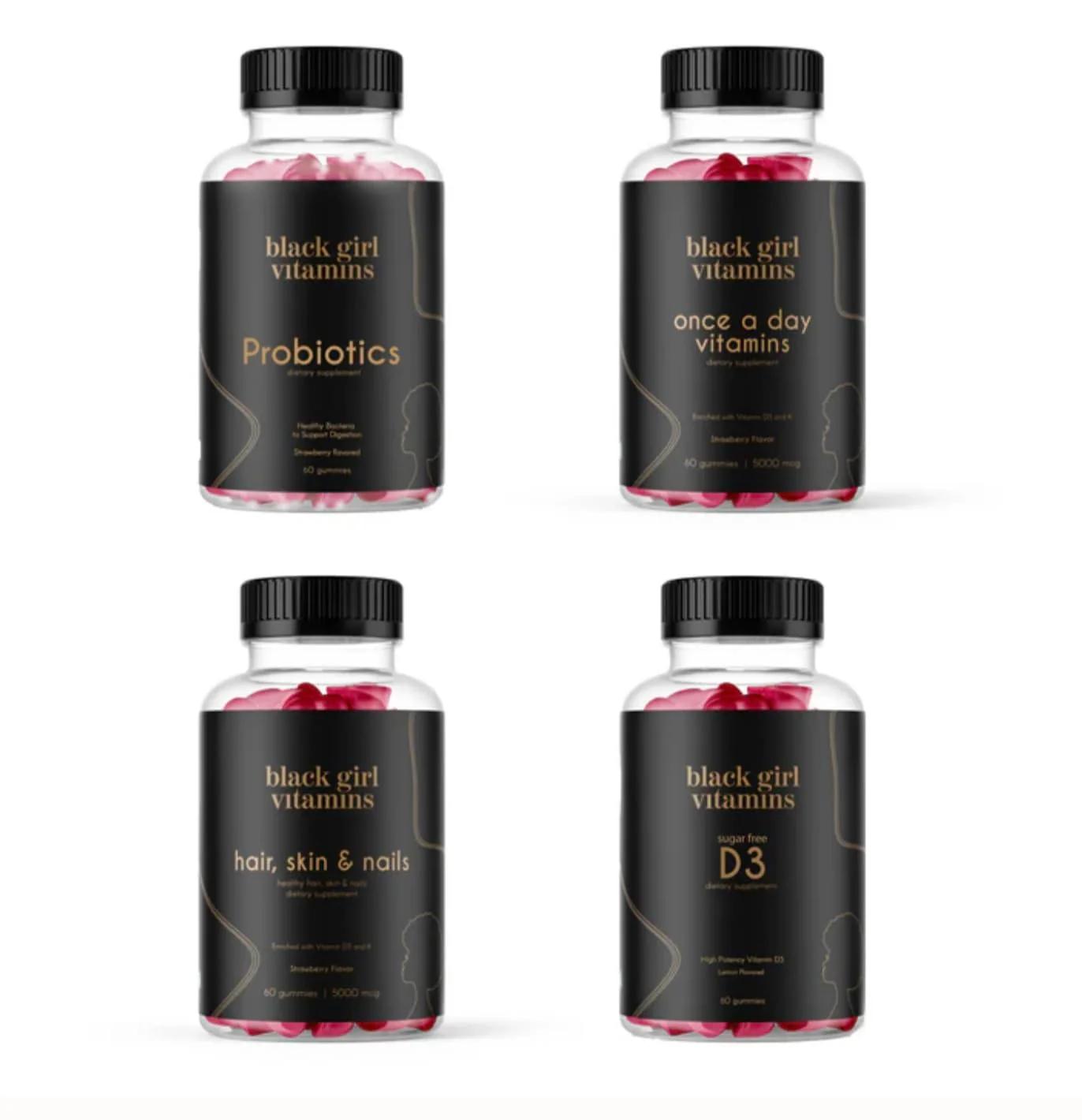 Black Girl Vitamins Complete Wellness Essentials – 30-Day Bundle with D3 Gummies, Probiotics, Hair-Skin-Nails & Sea Moss - Image 7