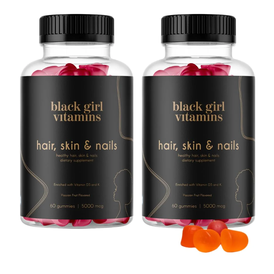 Black Girl Vitamins Hair, Skin & Nails Gummies – Biotin 6000 mcg, Passion Fruit, Gluten-Free, Made in USA - Image 6