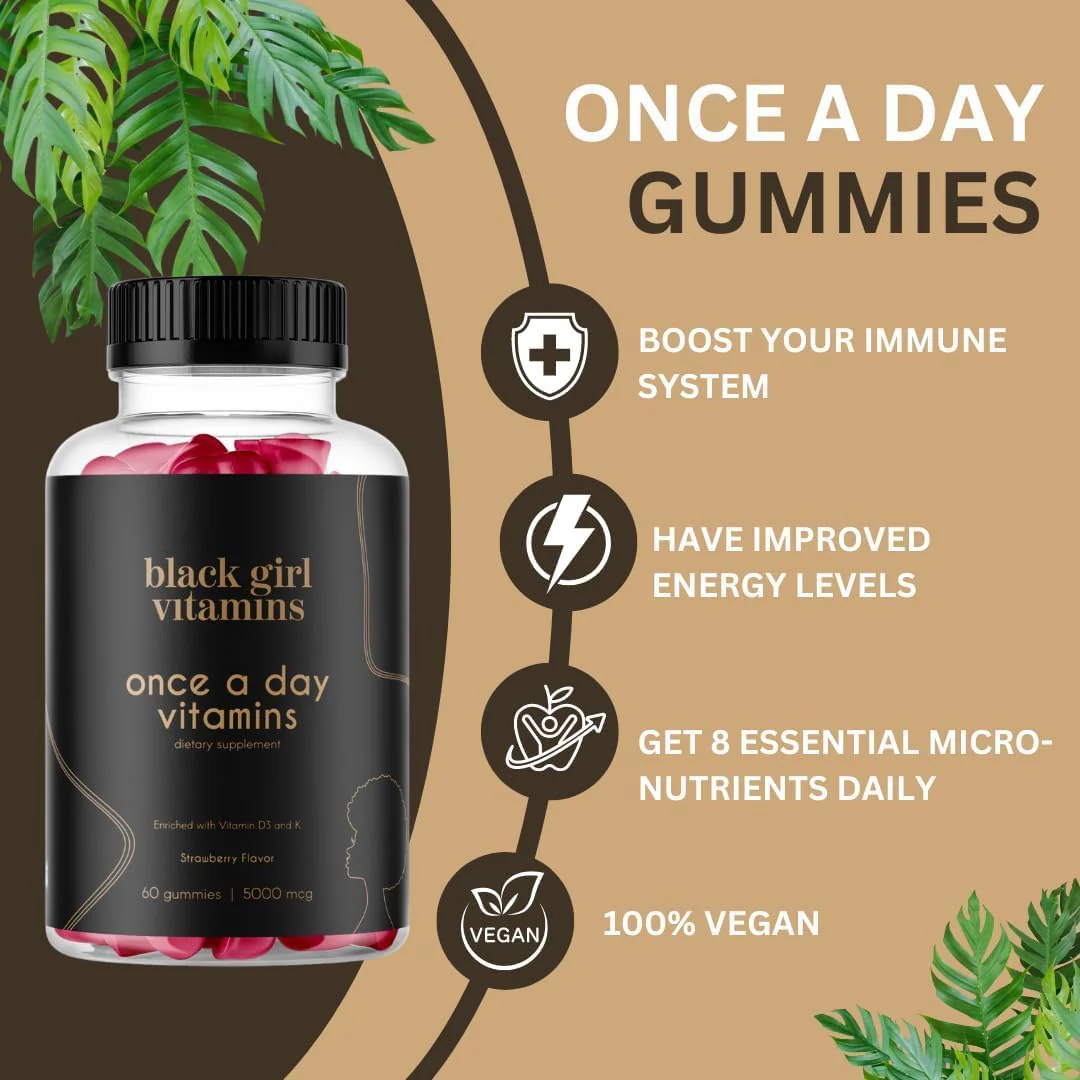 Black Girl Vitamins Look Good Feel Good Bundle – Hair Skin & Nails + Vitamin D3 2000IU + Once a Day Multivitamin - Image 4