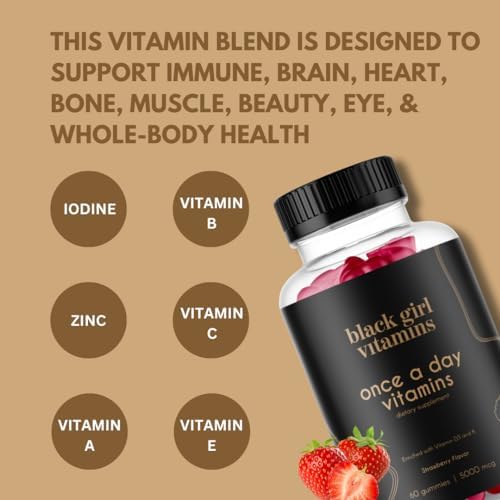 Black Girl Vitamins Once a Day – Women’s Multivitamin Gummies (60 Day, Strawberry, Vegan, Made in USA) - Image 3