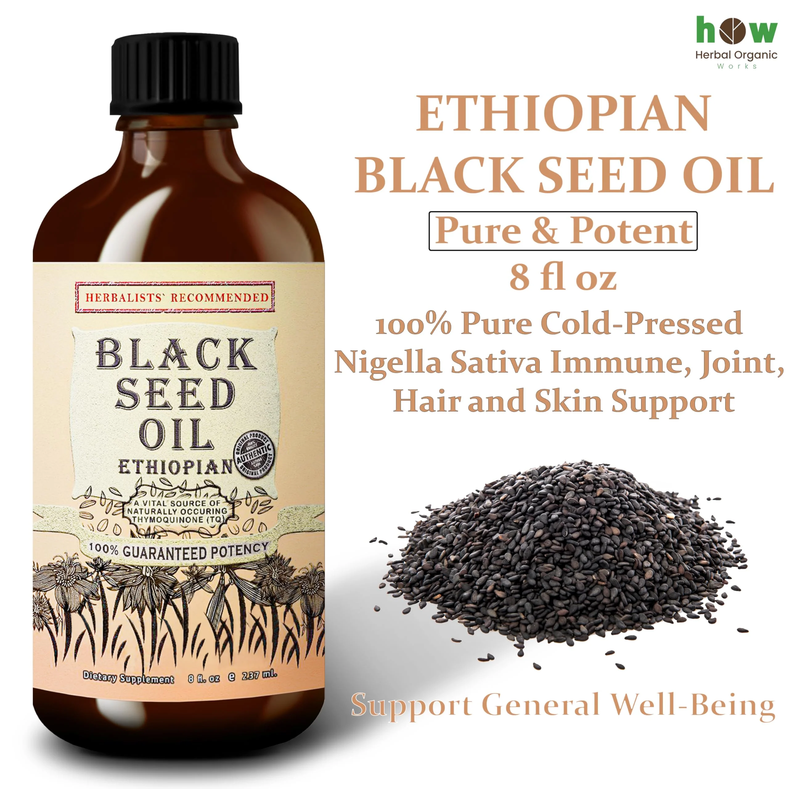 Black Seed Oil 8 oz – Cold Pressed Ethiopian Nigella Sativa (3X Thymoquinone) in Glass - Image 4