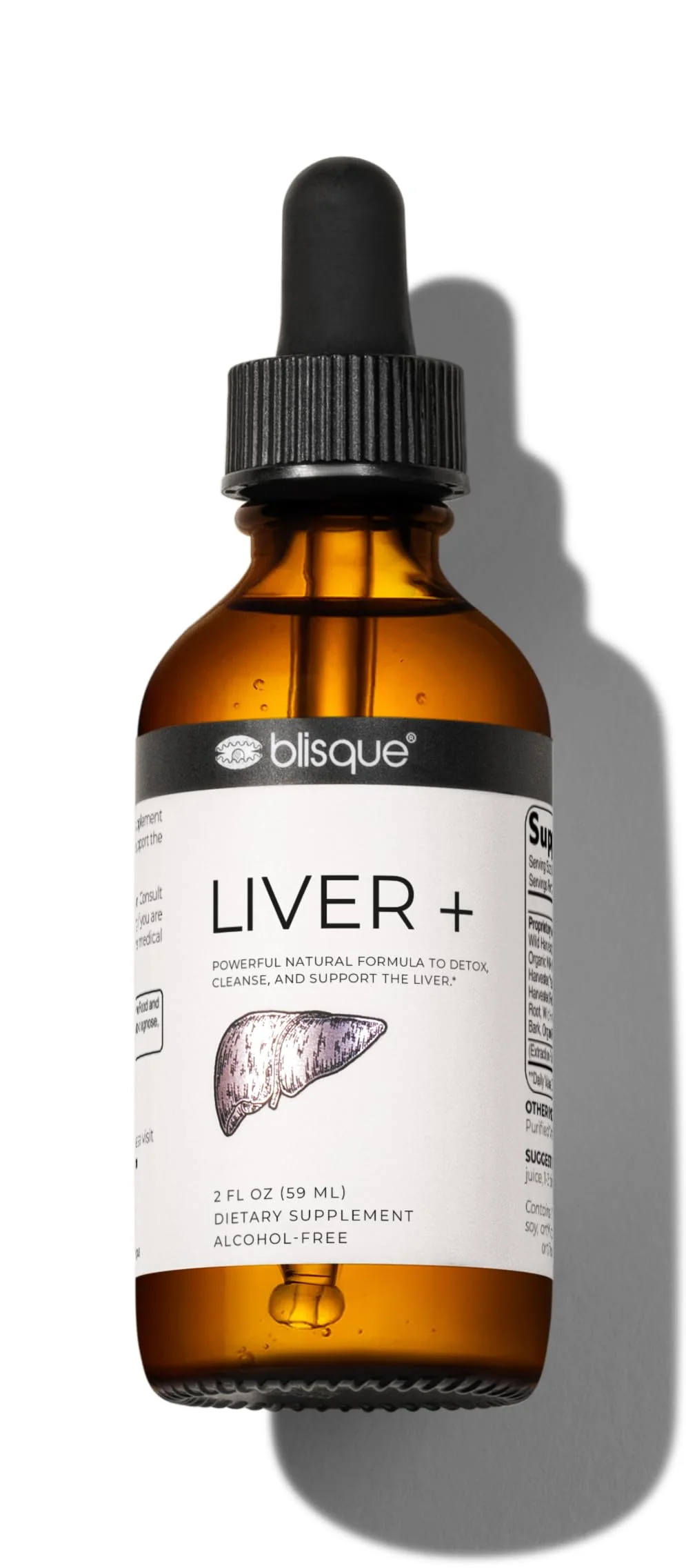 Blisque Liver Complex – Detox, Cleanse & Repair the Liver | Doctor-Approved | Milk Thistle & Dandelion Root | 2 oz | 59 Servings