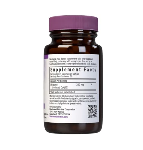 BlueBonnet Active CoQ10 Ubiquinol 200 mg Vegetarian Softgels | Kaneka Ubiquinol for Heart & Cellular Support - Image 2