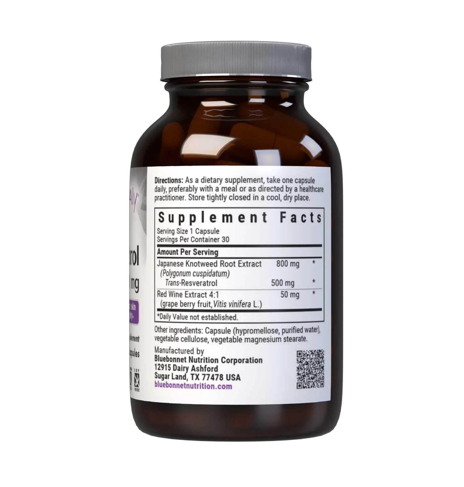 Bluebonnet Beautiful Ally Resveratrol 500 mg – Skin Integrity Support, Vegan, Non-GMO - Image 2