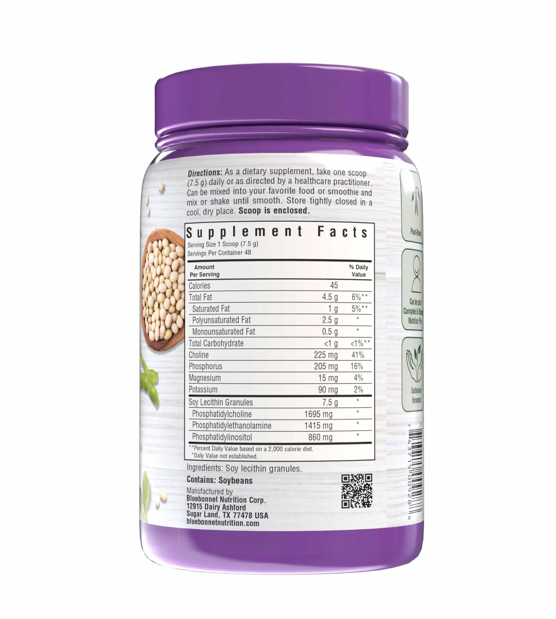 BlueBonnet Super Earth Lecithin Granules – Non-GMO Soy, Gluten-Free, Vegan, Kosher, No Sugar Added, 12.7 oz (Pack of 2) - Image 4