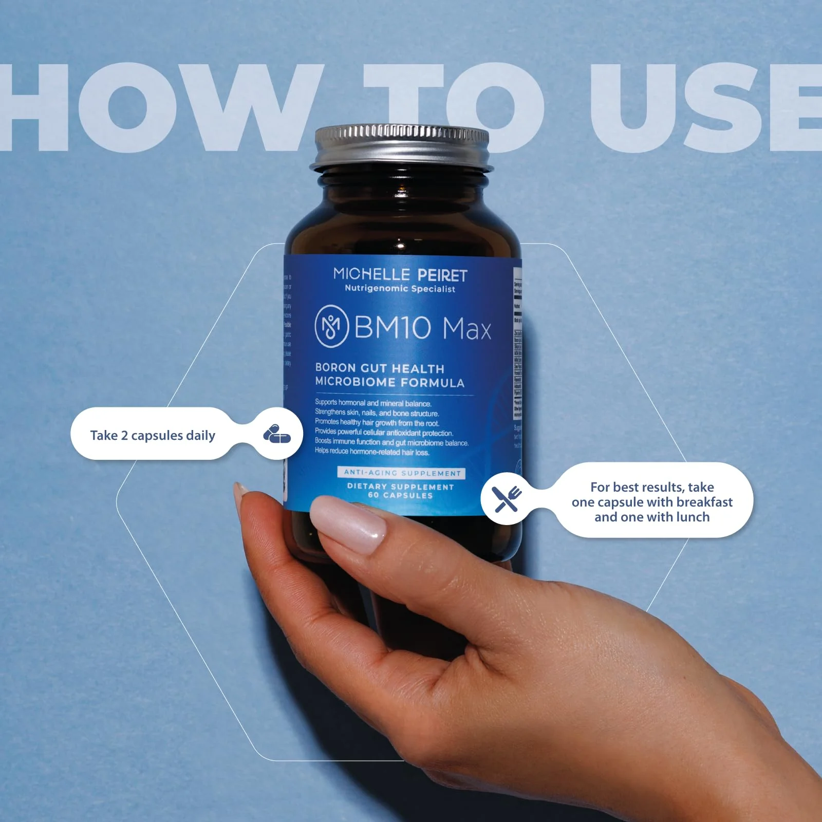 BM10 Max Boron Supplement – Hair, Skin & Nails | Michelle Peiret | 60 Veg Caps - Image 4