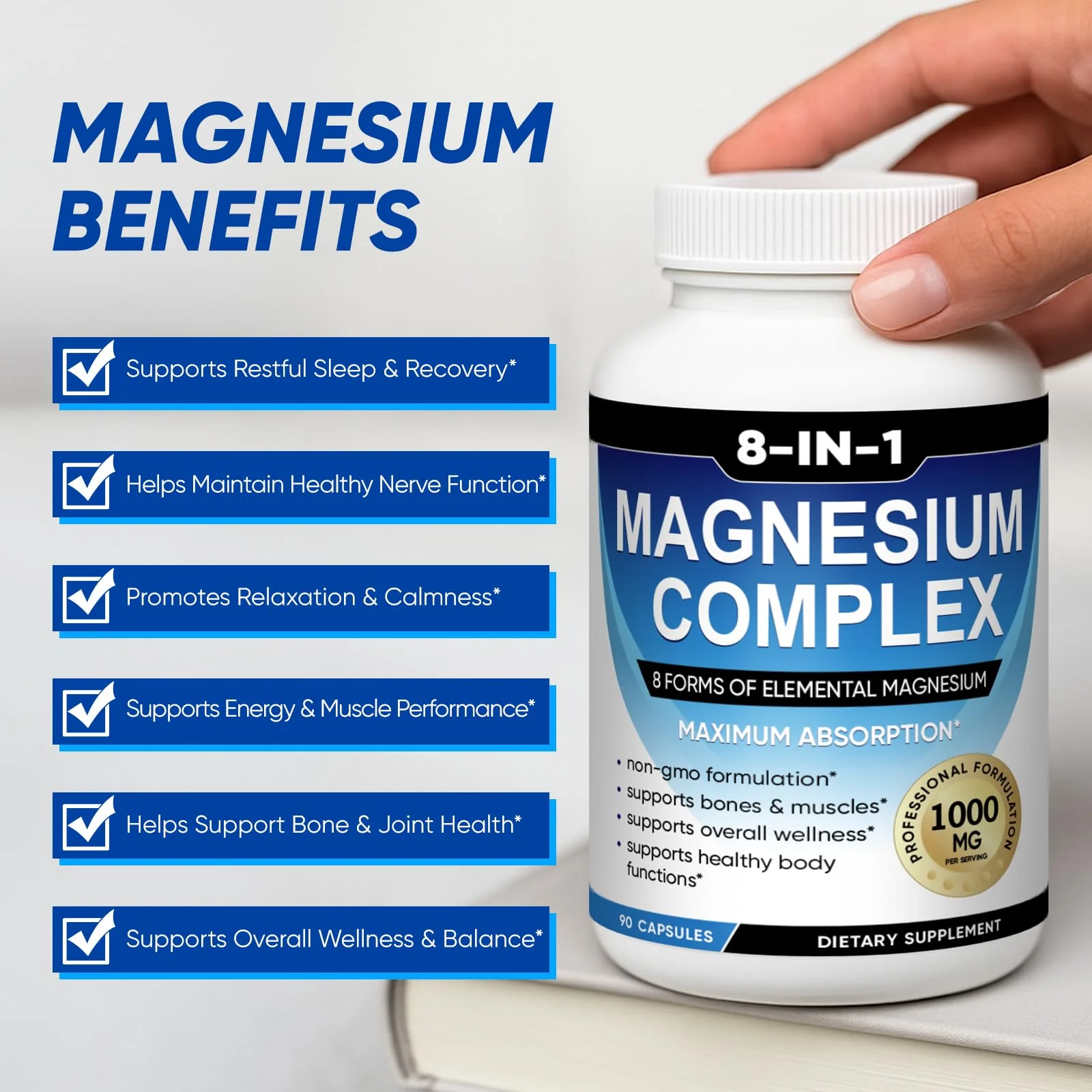 BODUNMSCA Magnesium Complex 8 in 1 – 1000mg for Relaxation, Sleep & Muscle Health | 180 Capsules - Image 11