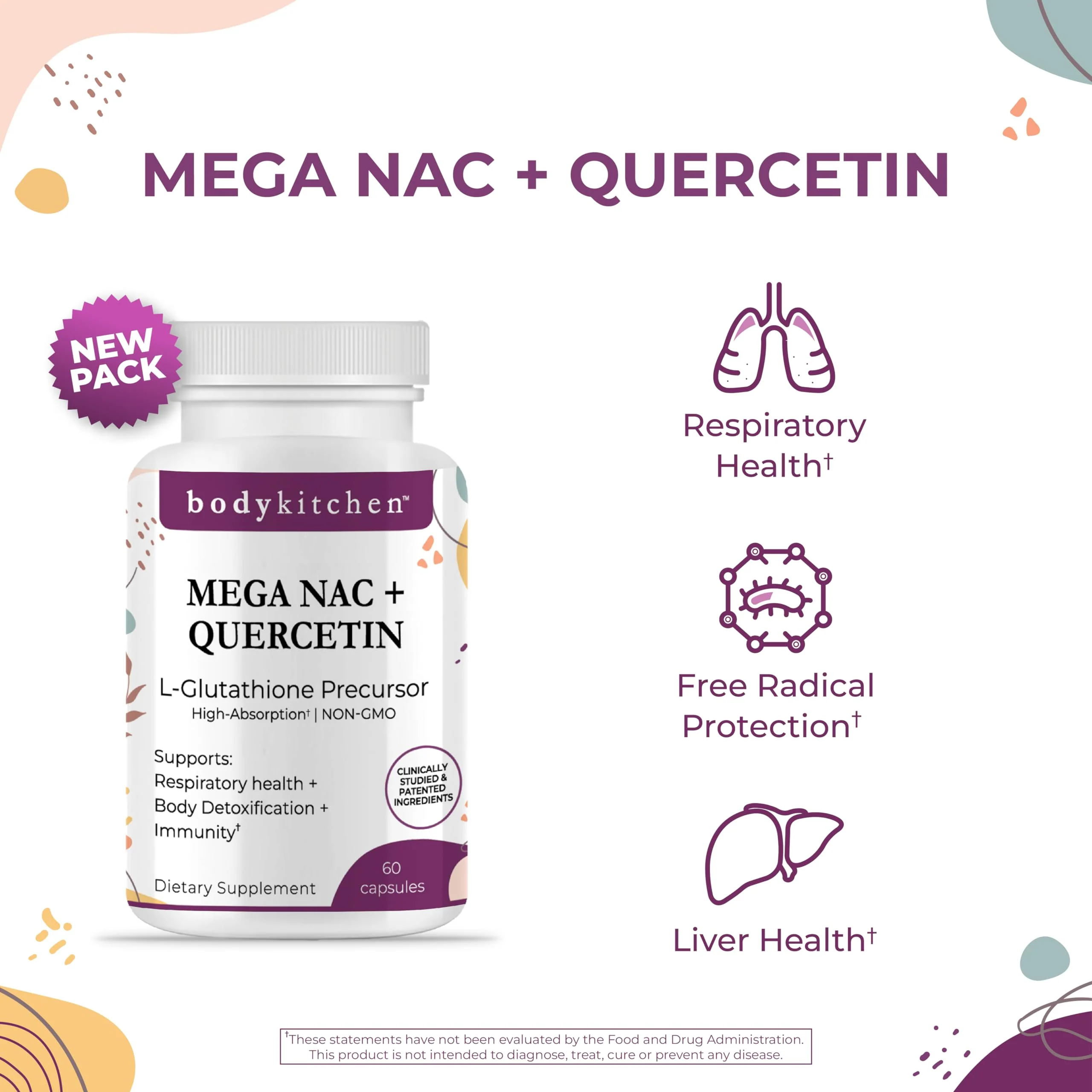 Body Kitchen Mega NAC 600 mg with Quercetin – Supports Respiratory Health & Immune Function (Veggie Caps, 2-Pack) - Image 10