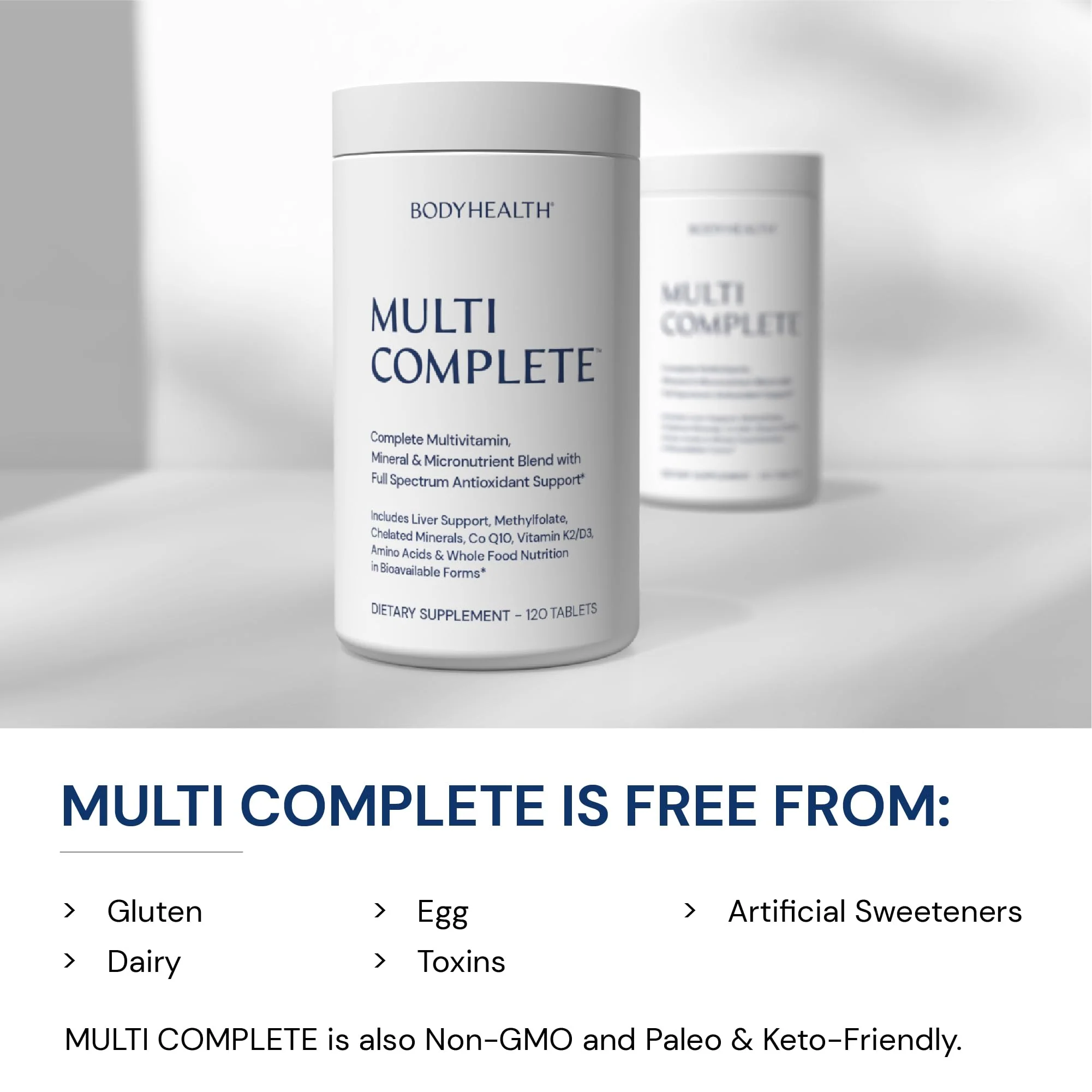 BodyHealth Multi Complete (120 Ct) Daily Multivitamin with Whole Foods, Liver Support & Vitamins K2/D3 - Image 14