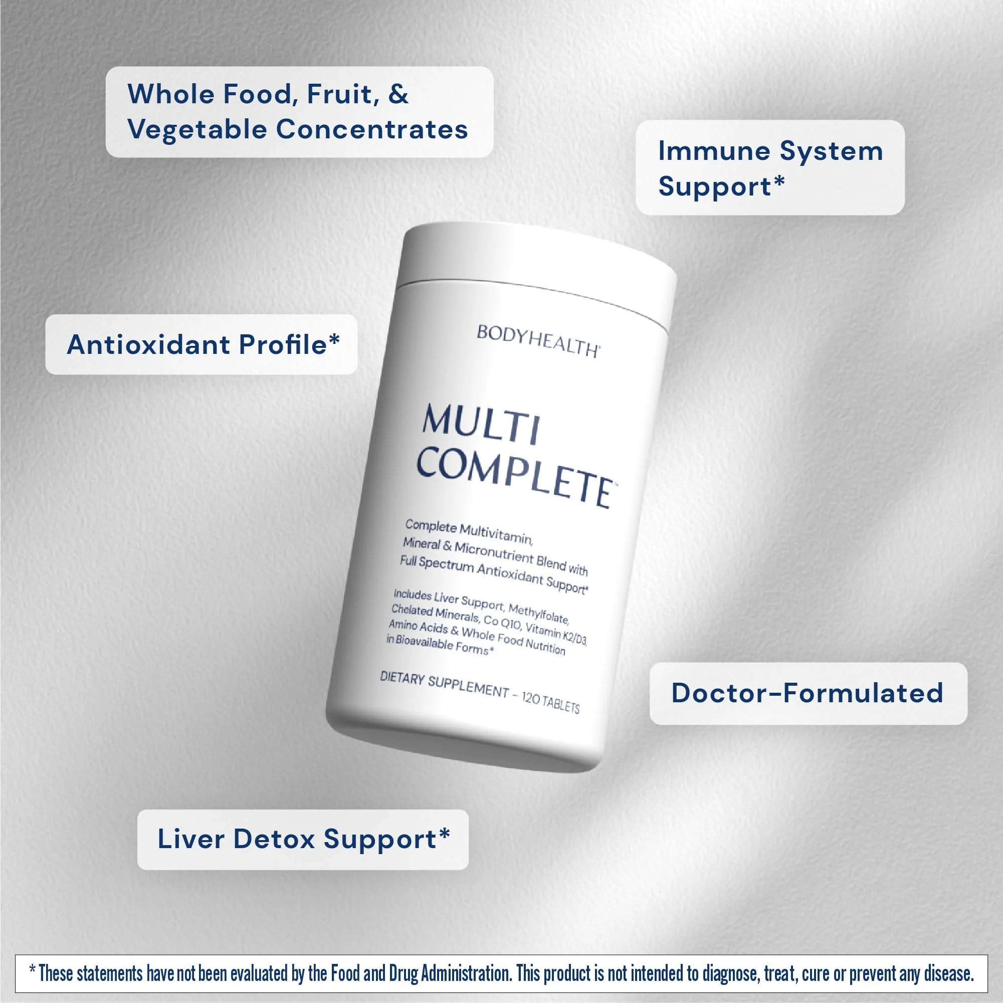 BodyHealth Multi Complete (120 Ct) Daily Multivitamin with Whole Foods, Liver Support & Vitamins K2/D3 - Image 5