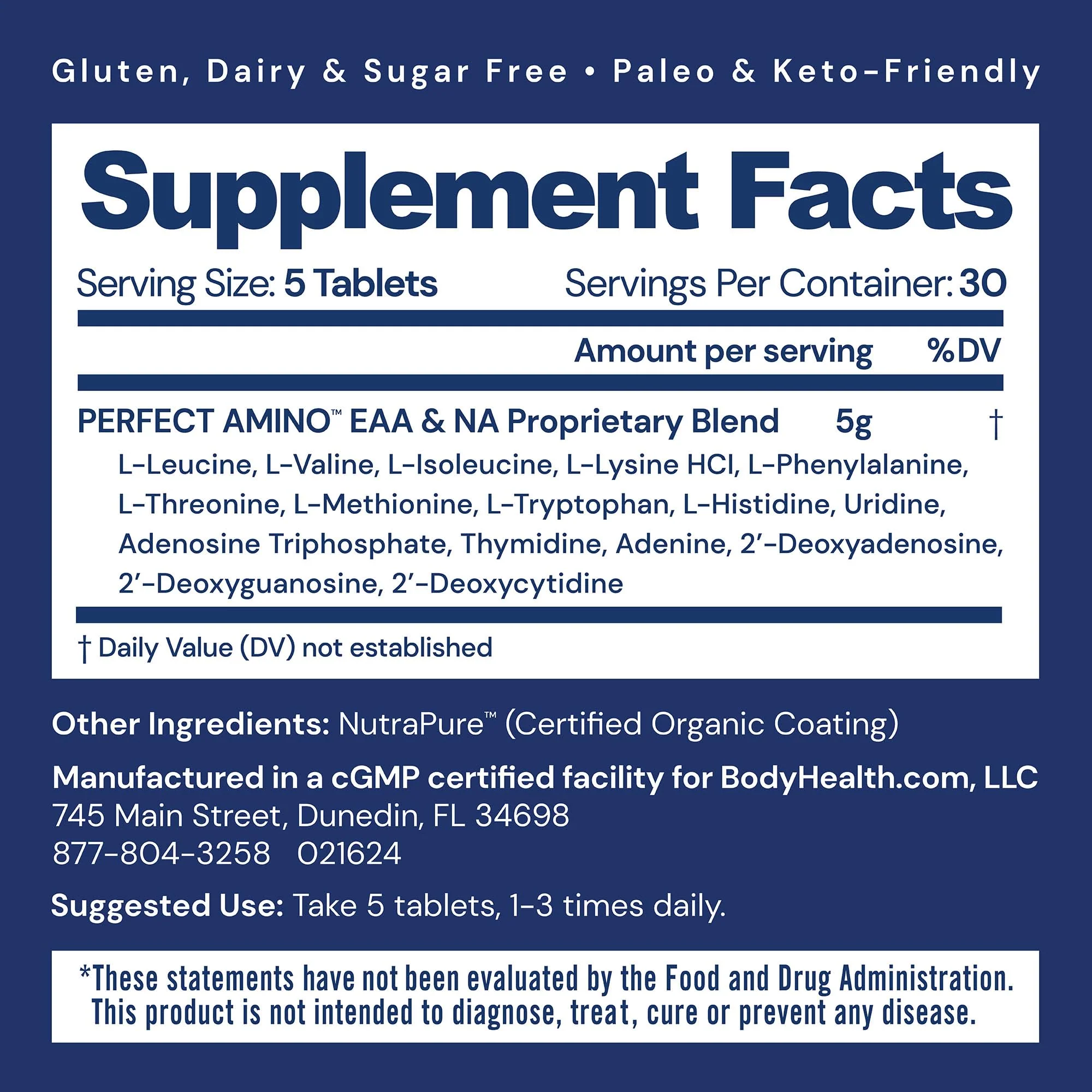 BodyHealth PerfectAmino 150 ct – Easy-to-Swallow Vegan Amino Acids with BCAAs for Muscle Recovery - Image 2