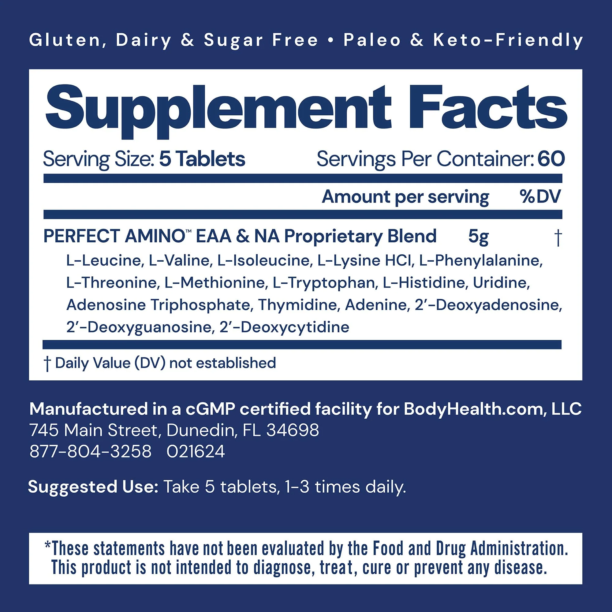 BodyHealth PerfectAmino (300 Tablets) – Essential Amino Acids, Vegan BCAA & EAA for Recovery & Energy - Image 2