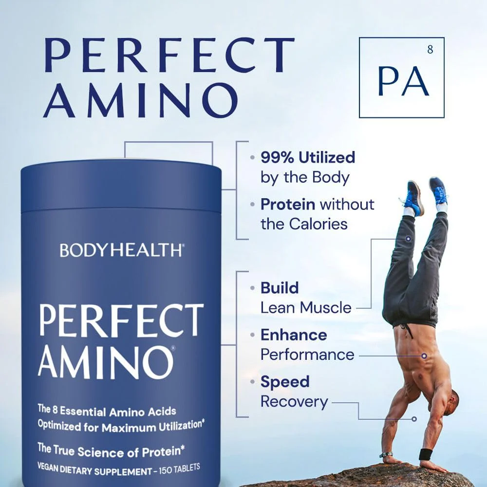 BodyHealth PerfectAmino Tablets - Essential Amino Acids + BCAAs (150ct + 30ct Travel Bottle) - Image 2