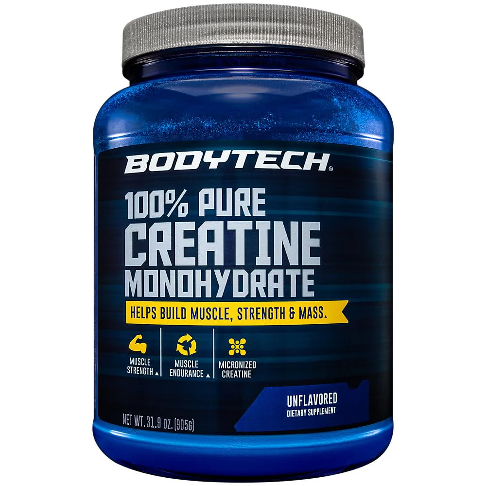 BODYTECH 100% Pure Creatine Monohydrate Powder – Micronized, Unflavored, 5g per Serving | 181 Servings