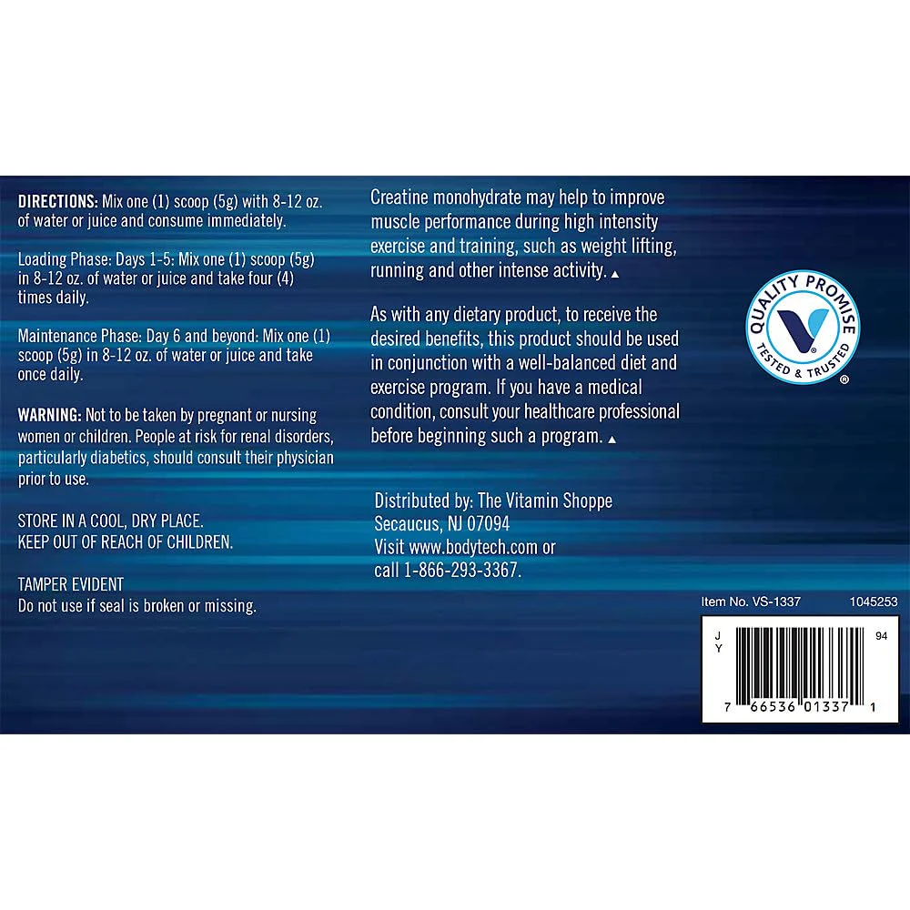 BODYTECH 100% Pure Creatine Monohydrate Powder – Micronized, Unflavored, 5g per Serving | 181 Servings - Image 4