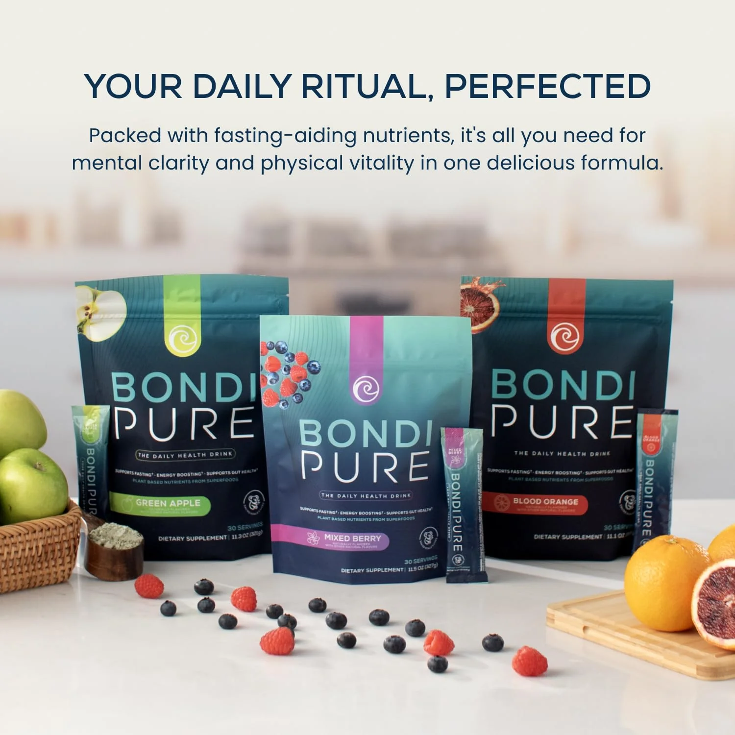 Bondi Pure – Daily Health & Detox Drink for Gut Health & Energy Support | Blood Orange (30 Servings) - Image 7