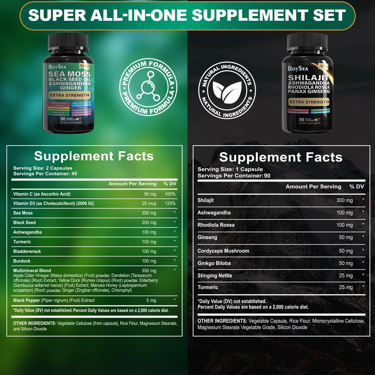 Boysea Shilajit & Sea Moss Bundle - 90 Count - All-in-One Capsules - Image 10