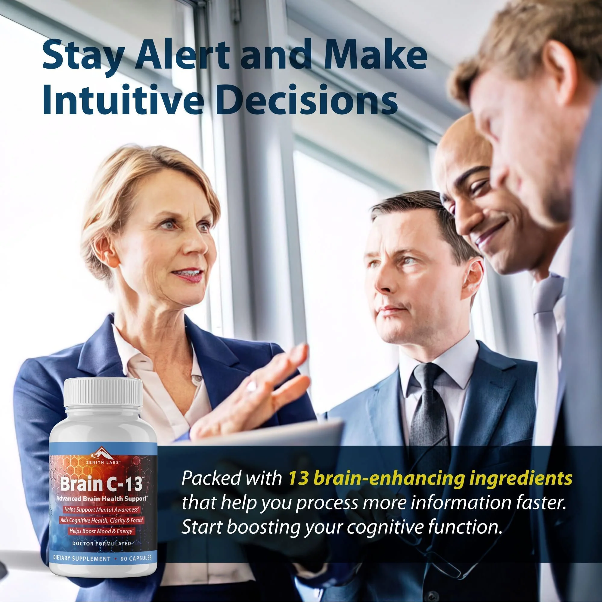 Brain C-13 Cognitive Booster by Zenith Labs – Natural Brain Health Support for Memory, Focus & Mental Clarity (Men & Women) - Image 9