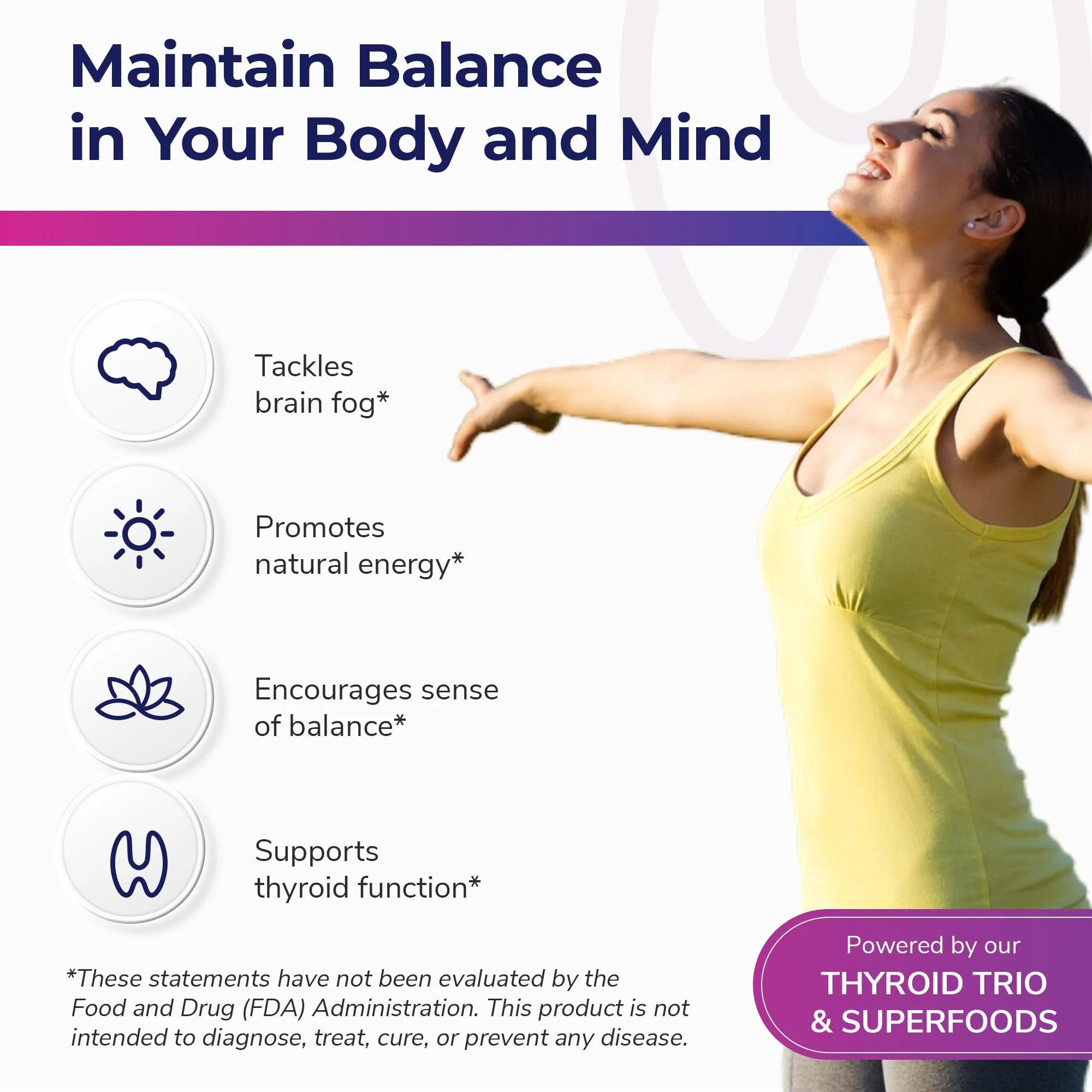 Bright Naturals Thyroid Renew – Women’s Thyroid Support with Zinc, Selenium, Copper, Ashwagandha & L-Tyrosine (60 Capsules) - Image 4