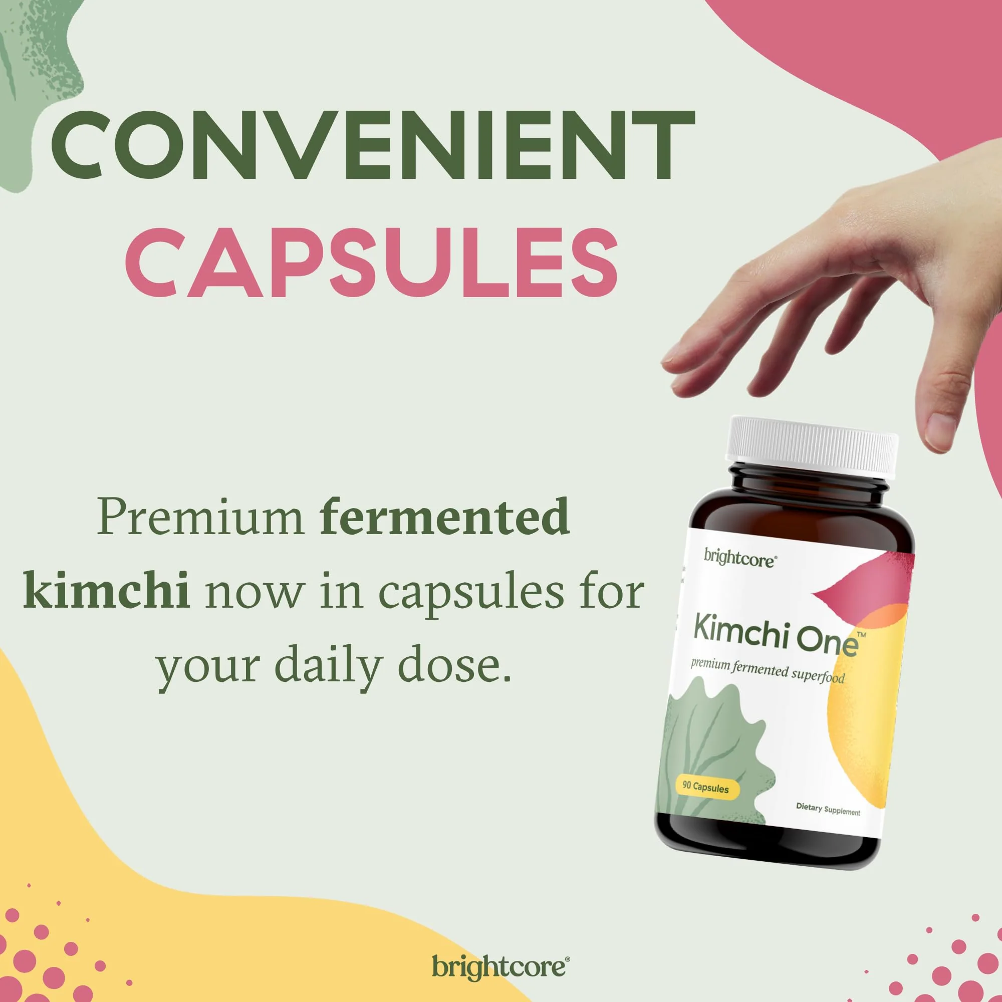 Brightcore Kimchi One Capsules – Probiotic & Enzyme Nutrition for Gut Health | Gluten-Free, 90 Vegan Capsules - Image 4