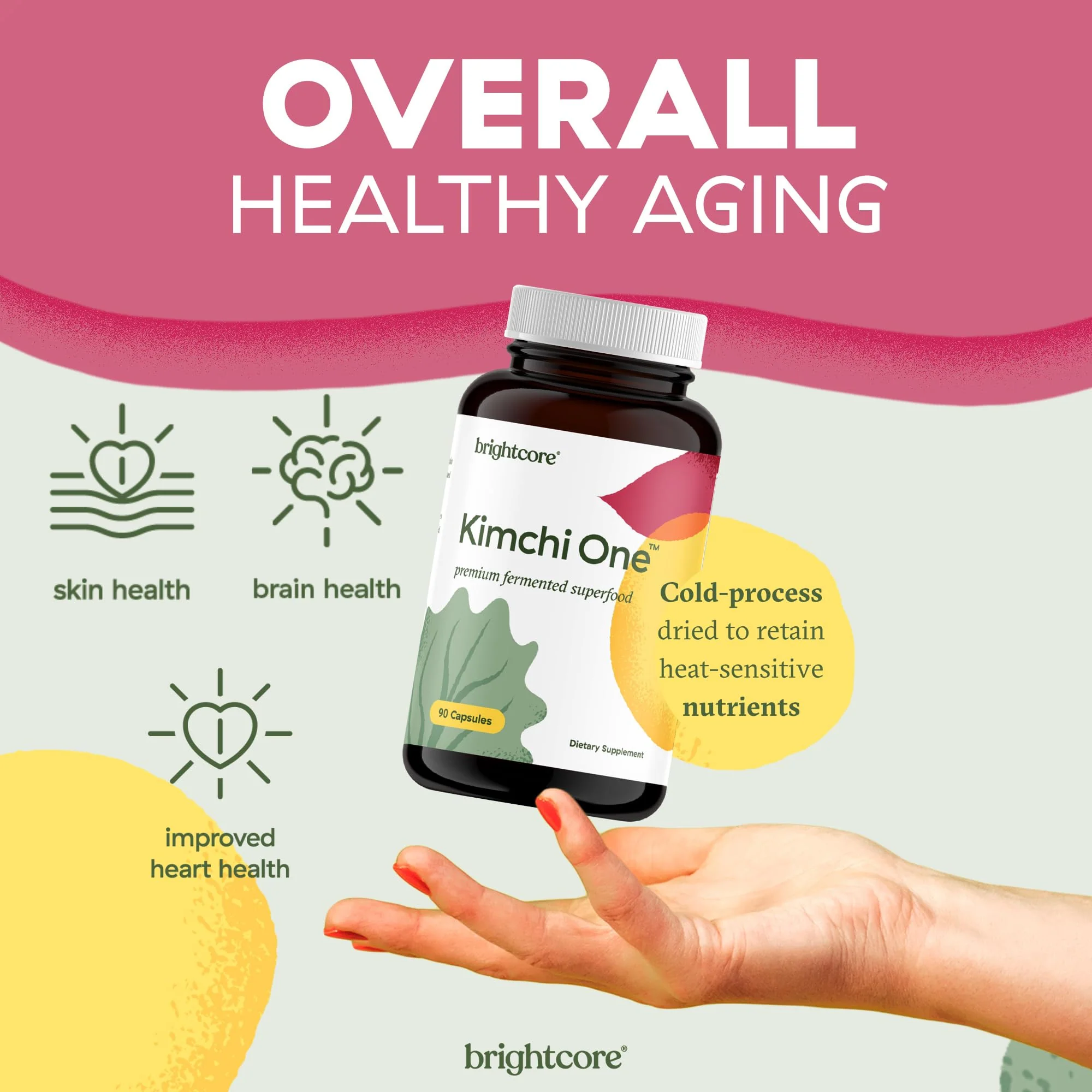 Brightcore Kimchi One Capsules – Probiotic & Enzyme Nutrition for Gut Health | Gluten-Free, 90 Vegan Capsules - Image 6